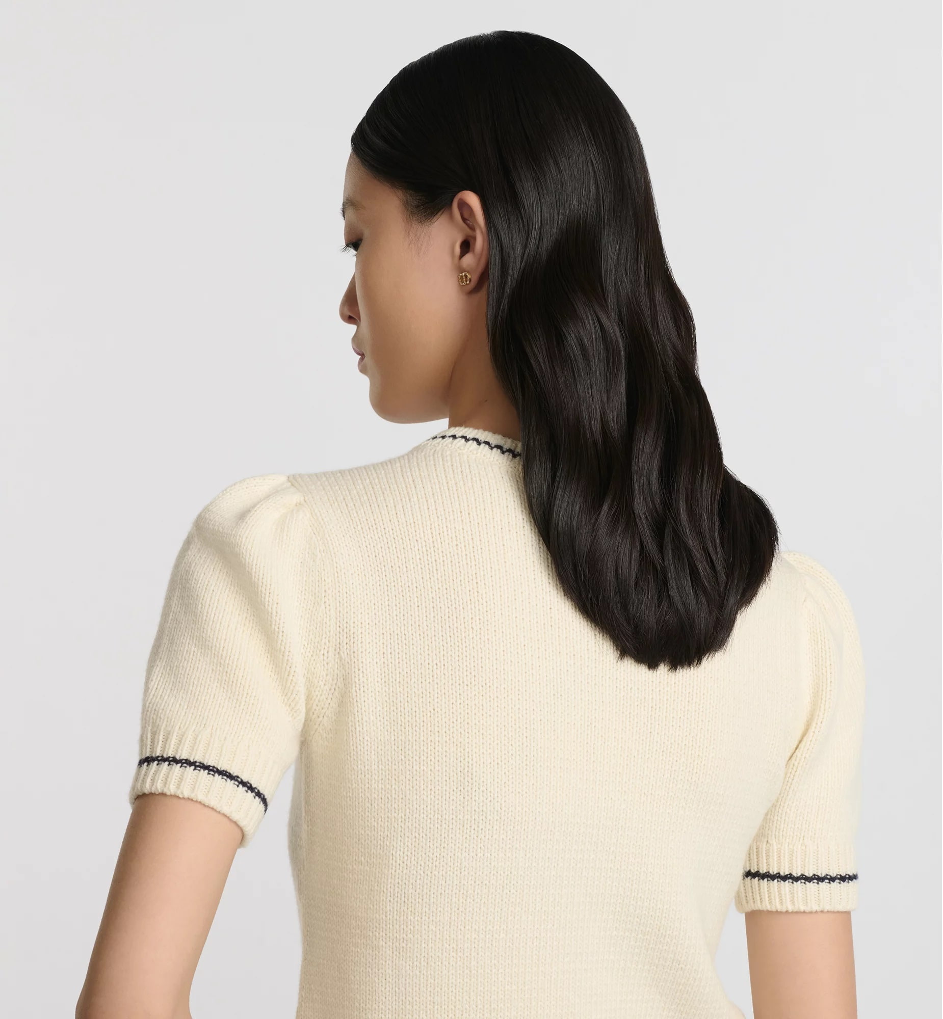 Áo len Dior Short-Sleeved Sweater Ecru Wool and Cashmere Knit 7