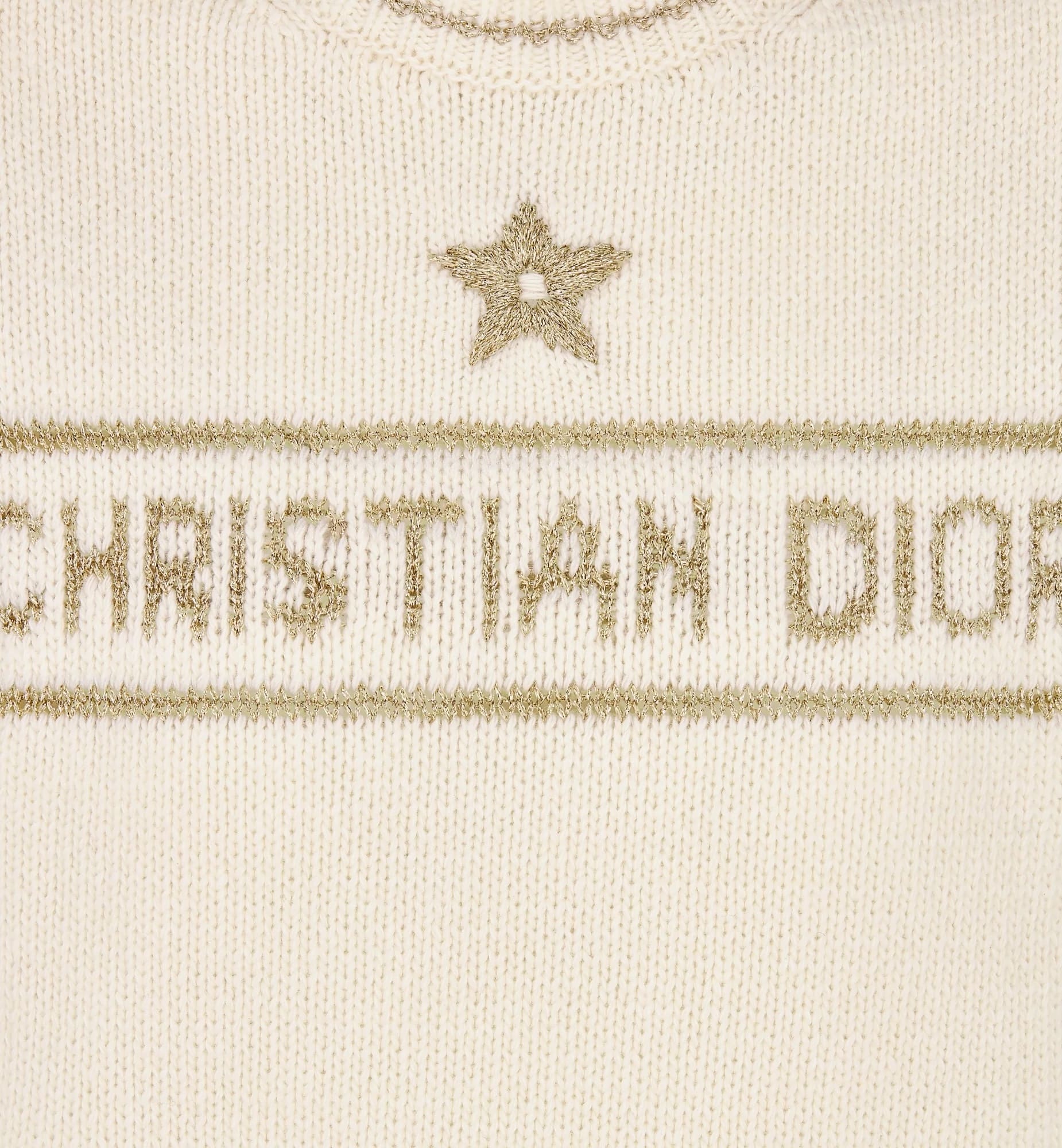 Áo len Dior Short-Sleeved Sweater Gold-Tone Blended Virgin Wool and Cashmere Knit 6