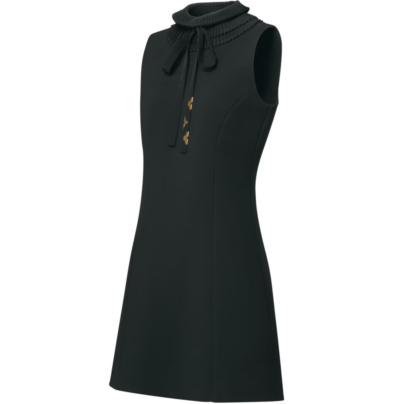 Váy đầm Louis Vuitton Pleat Collar Fitted Dress Black 7