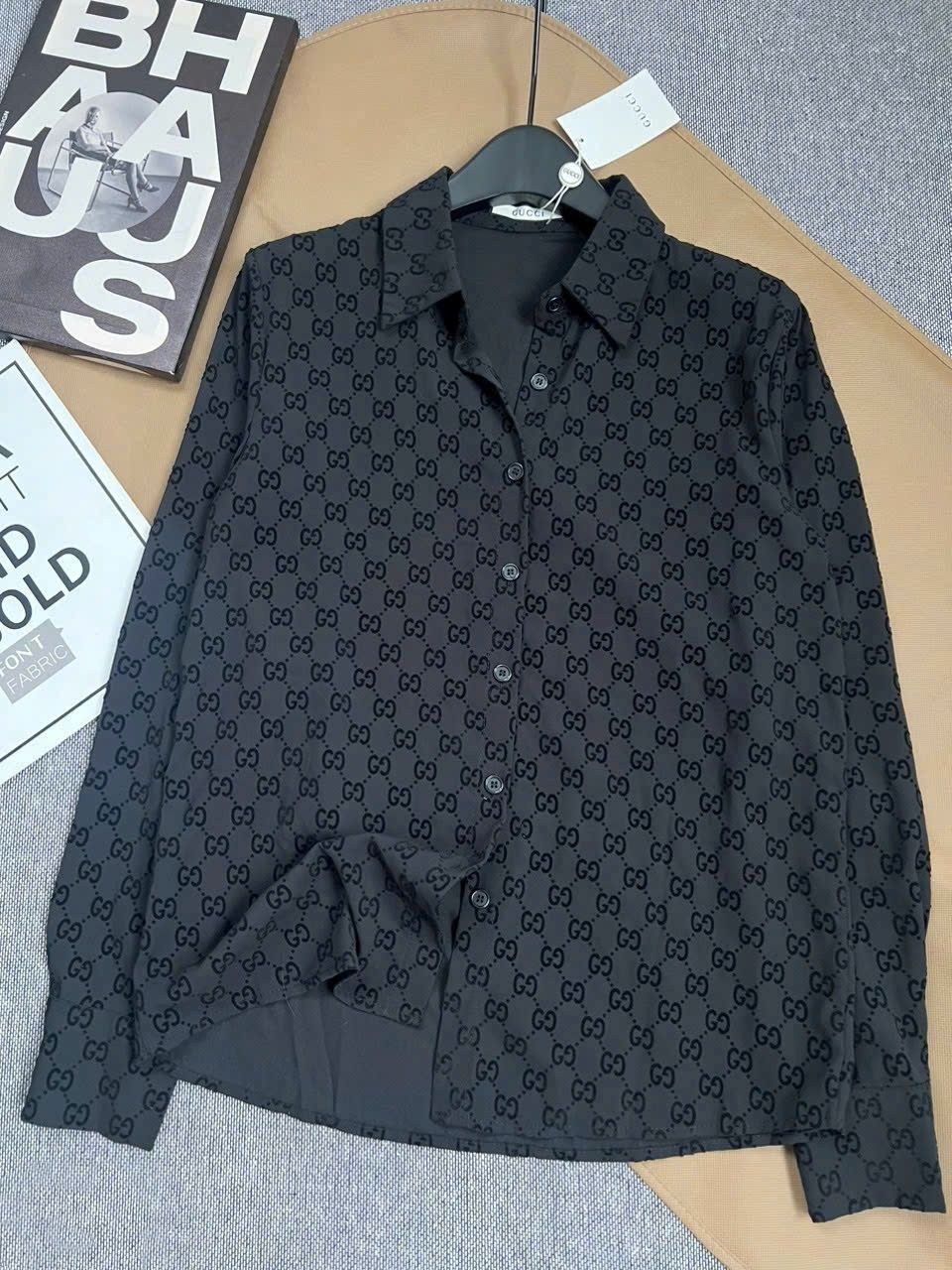 Áo sơ mi tay dài đen Gucci 4
