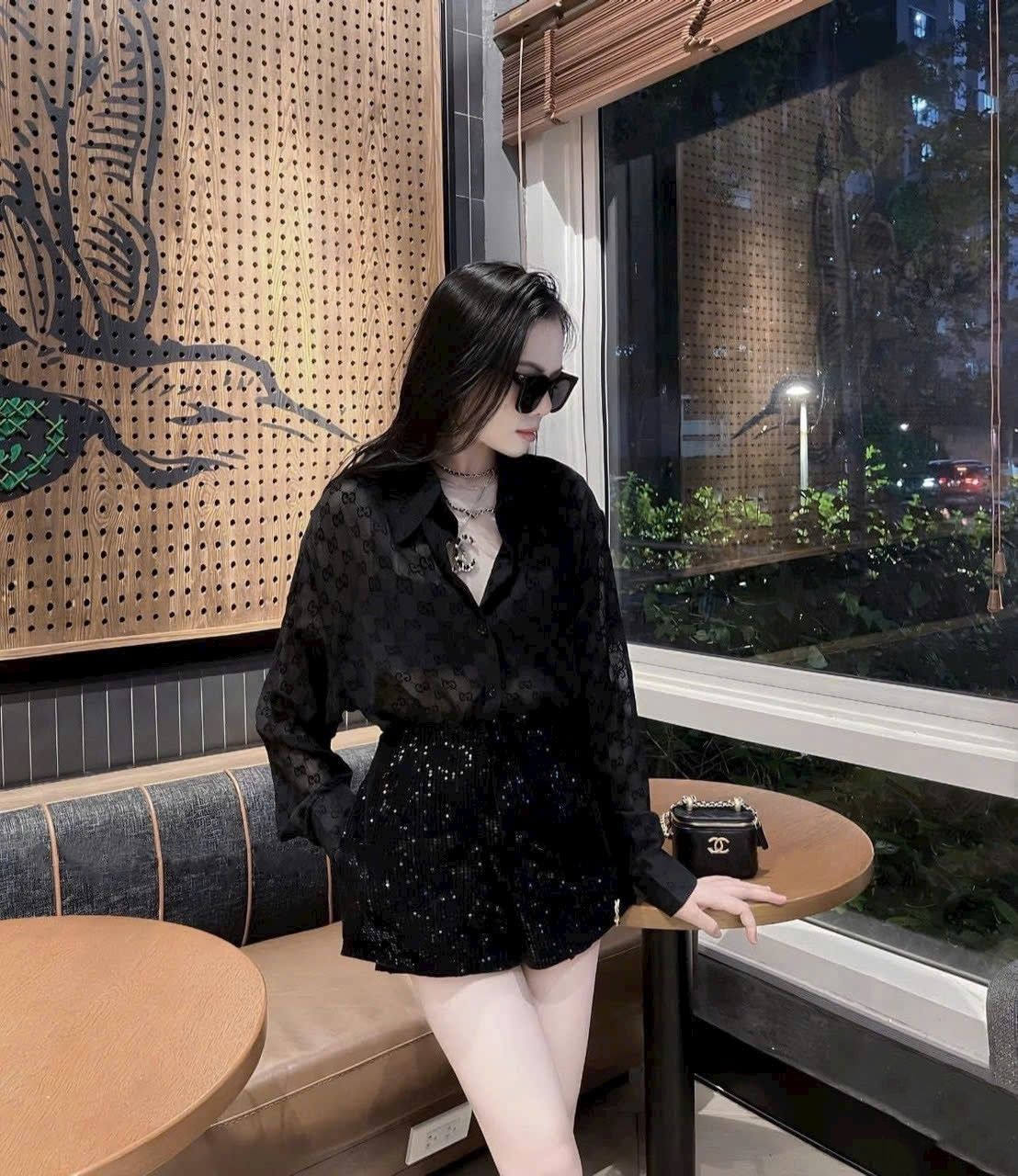 Áo sơ mi tay dài đen Gucci 5