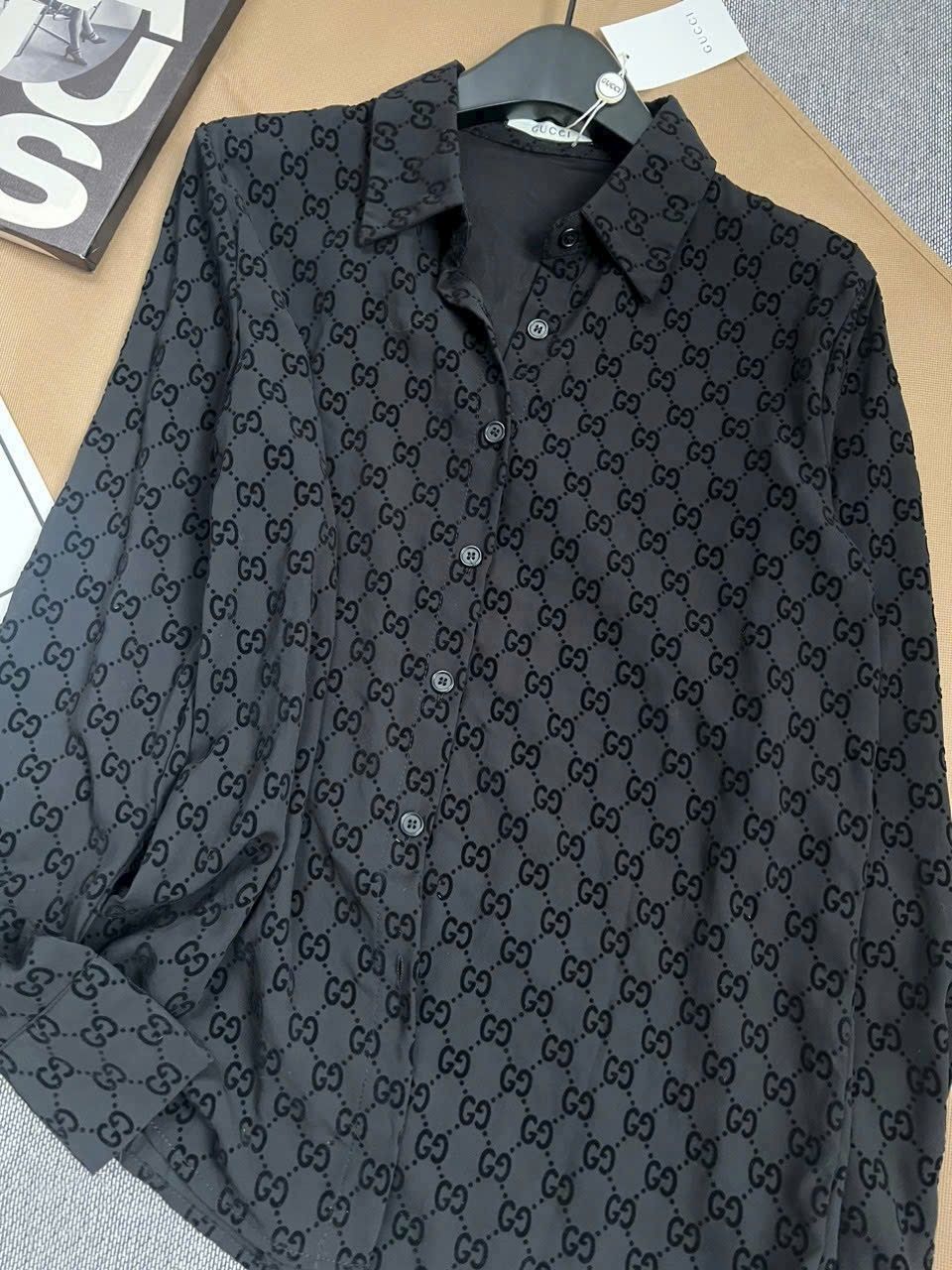 Áo sơ mi tay dài đen Gucci 6
