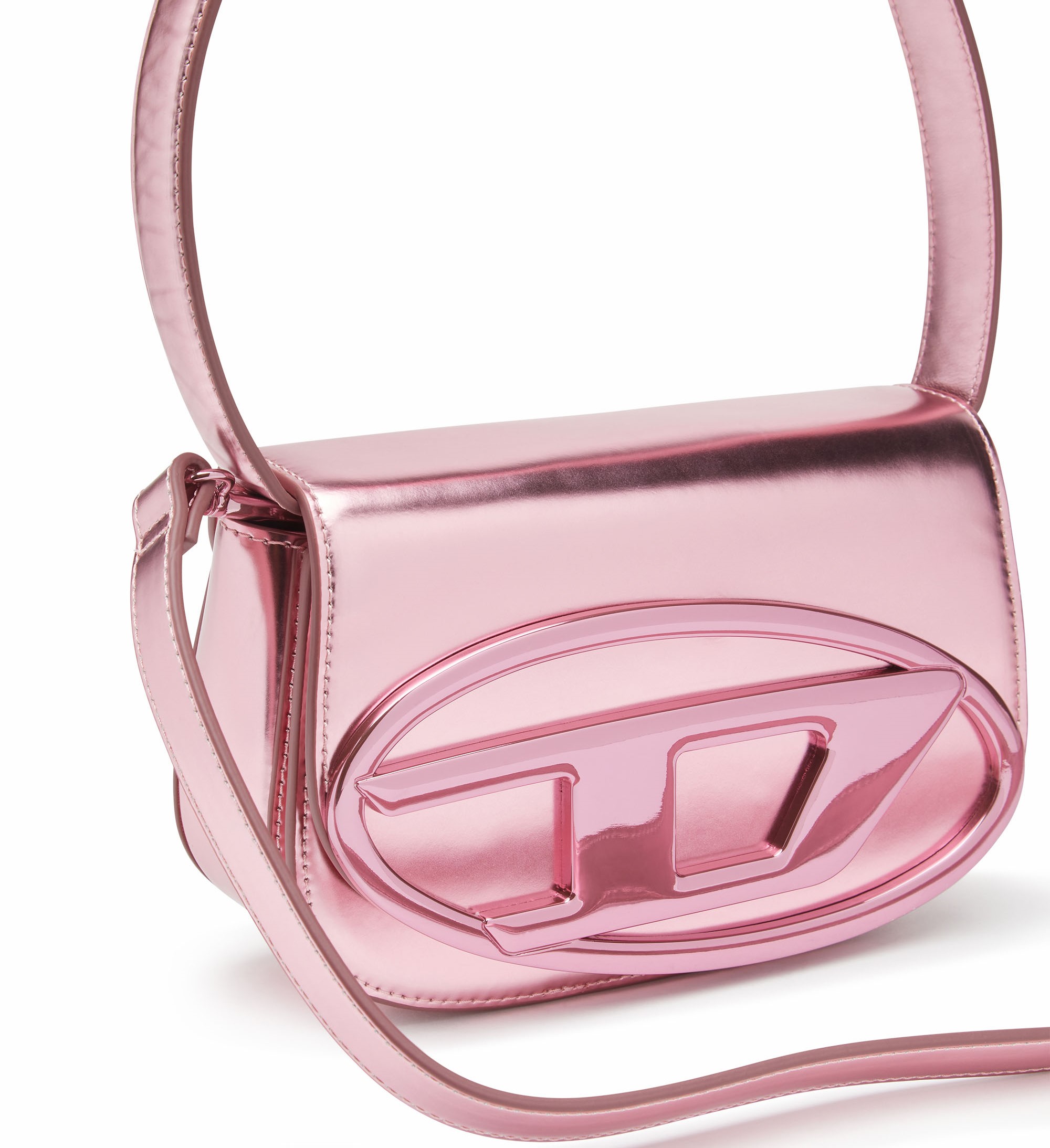 Túi xách nữ Diesel Womens 1DR Pink Mirrored Leather Shoulder Bag 8