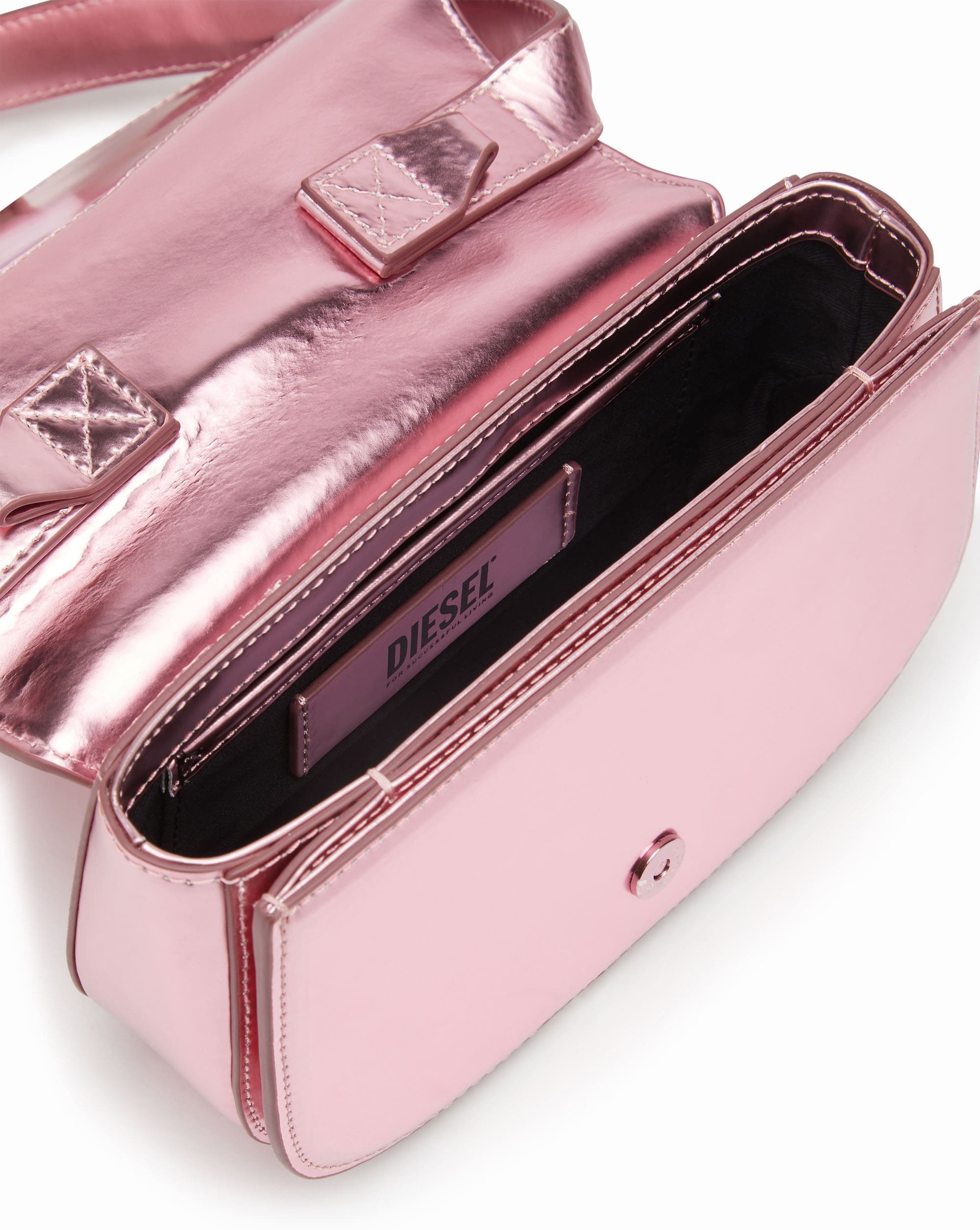Túi xách nữ Diesel Womens 1DR Pink Mirrored Leather Shoulder Bag 10