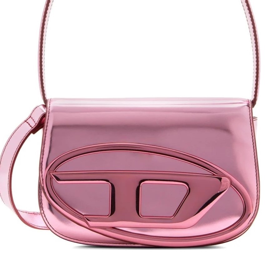 Túi xách nữ Diesel Womens 1DR Pink Mirrored Leather Shoulder Bag 12