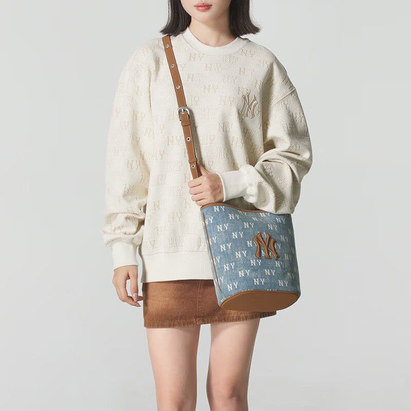 Túi Đeo Chéo MLB Classic Monogram Vintage Denim Bucket Bag New York Yankees Blue 3ABMMV65N-50BLL 8