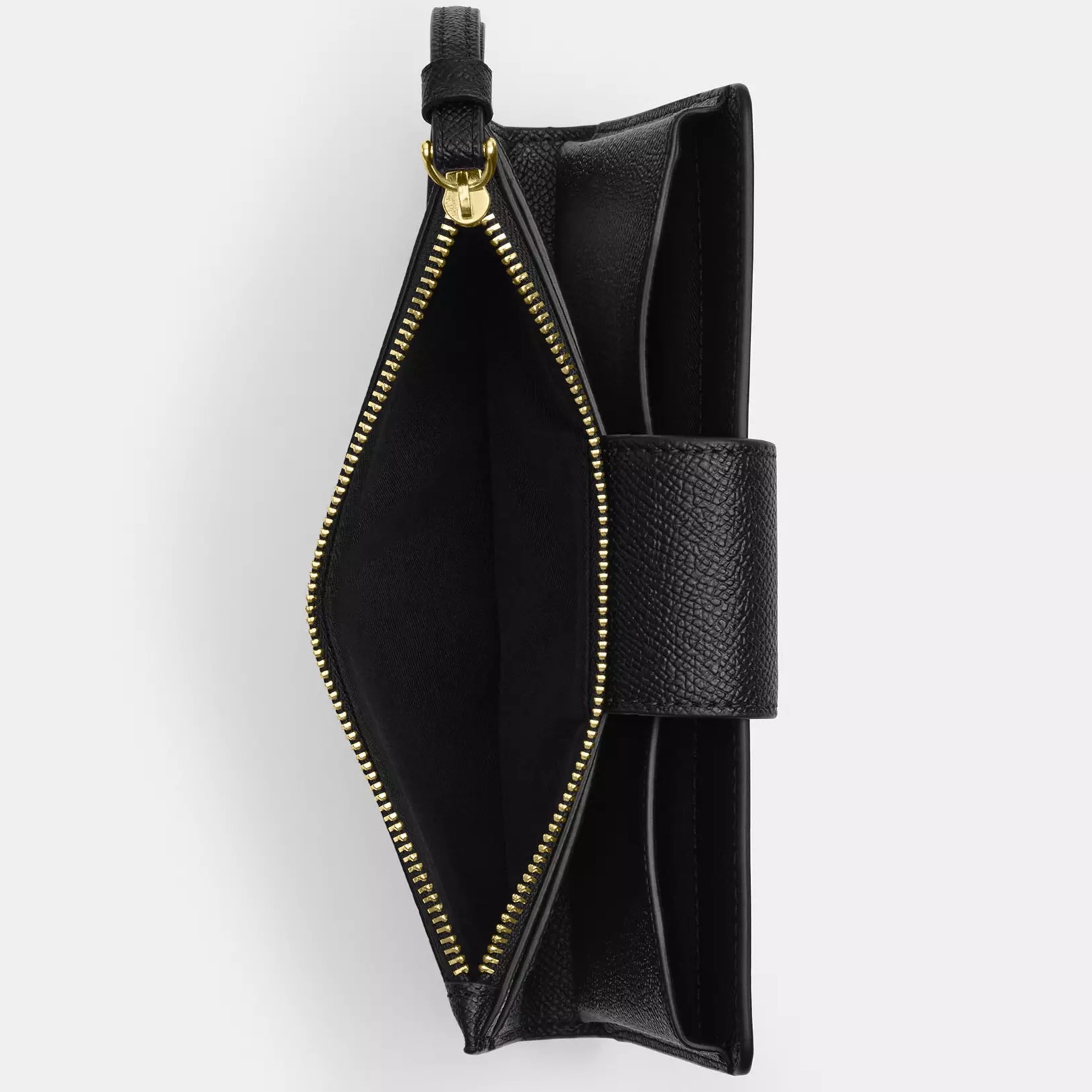 Ví điện thoại Coach Phone Wallet Crossgrain Leather Gold Black CS441 3