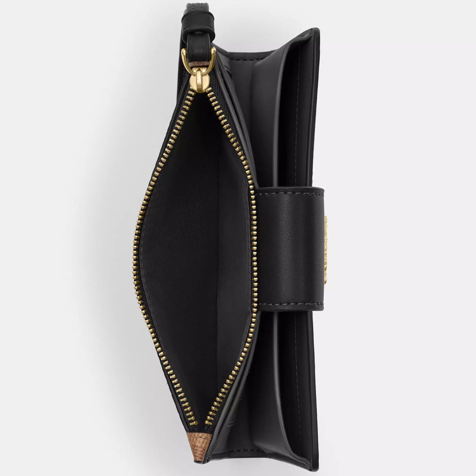 Ví Coach nữ Phone Wallet In Signature Canvas Tan Black CW780 2