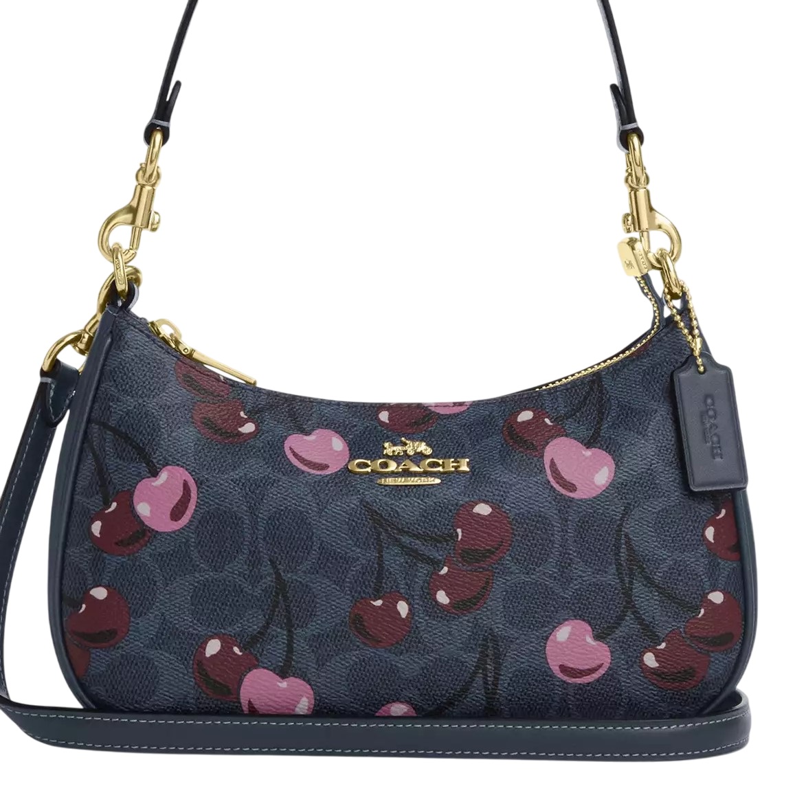 Túi kẹp nách Coach Teri Shoulder Bag In Signature Canvas With Cherry Print Denim Multi CY694 6