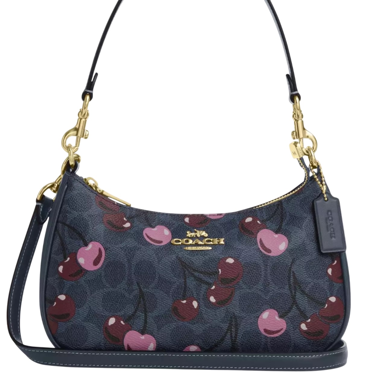 Túi kẹp nách Coach Teri Shoulder Bag In Signature Canvas With Cherry Print Denim Multi CY694 7