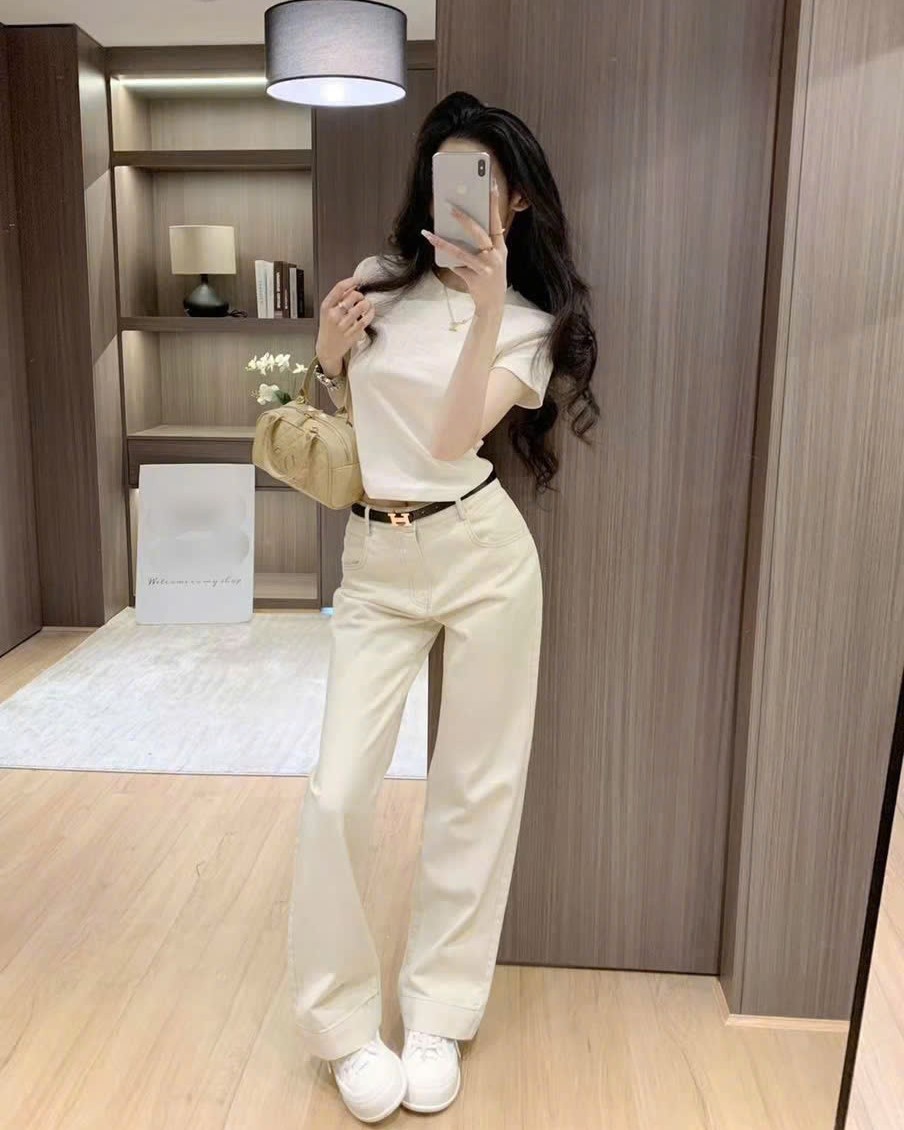 Áo thun nữ tay ngắn cổ tròn trắng Hermes 5