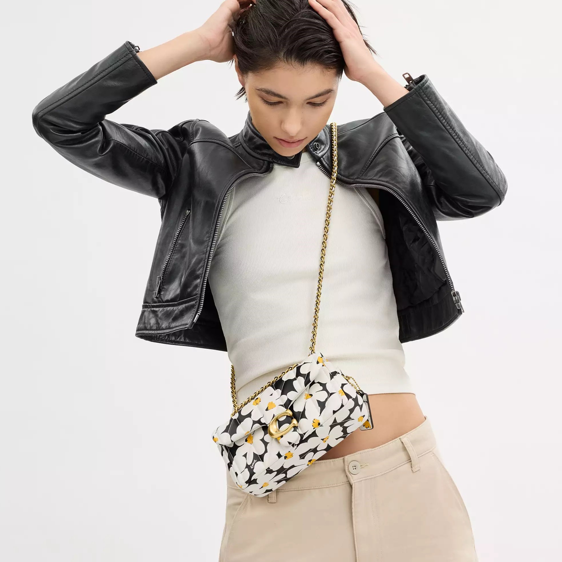 TÚI ĐEO VAI COACH TABBY SHOULDER BAG 20 WITH QUILTING AND FLORAL PRINT CR702 10