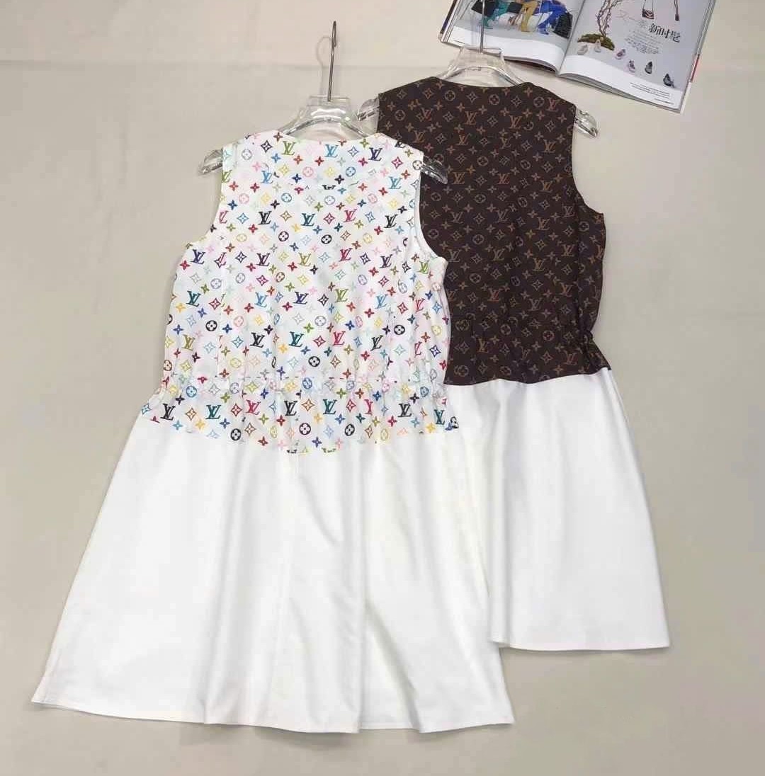Đầm xòe phối màu sát nách LV 1