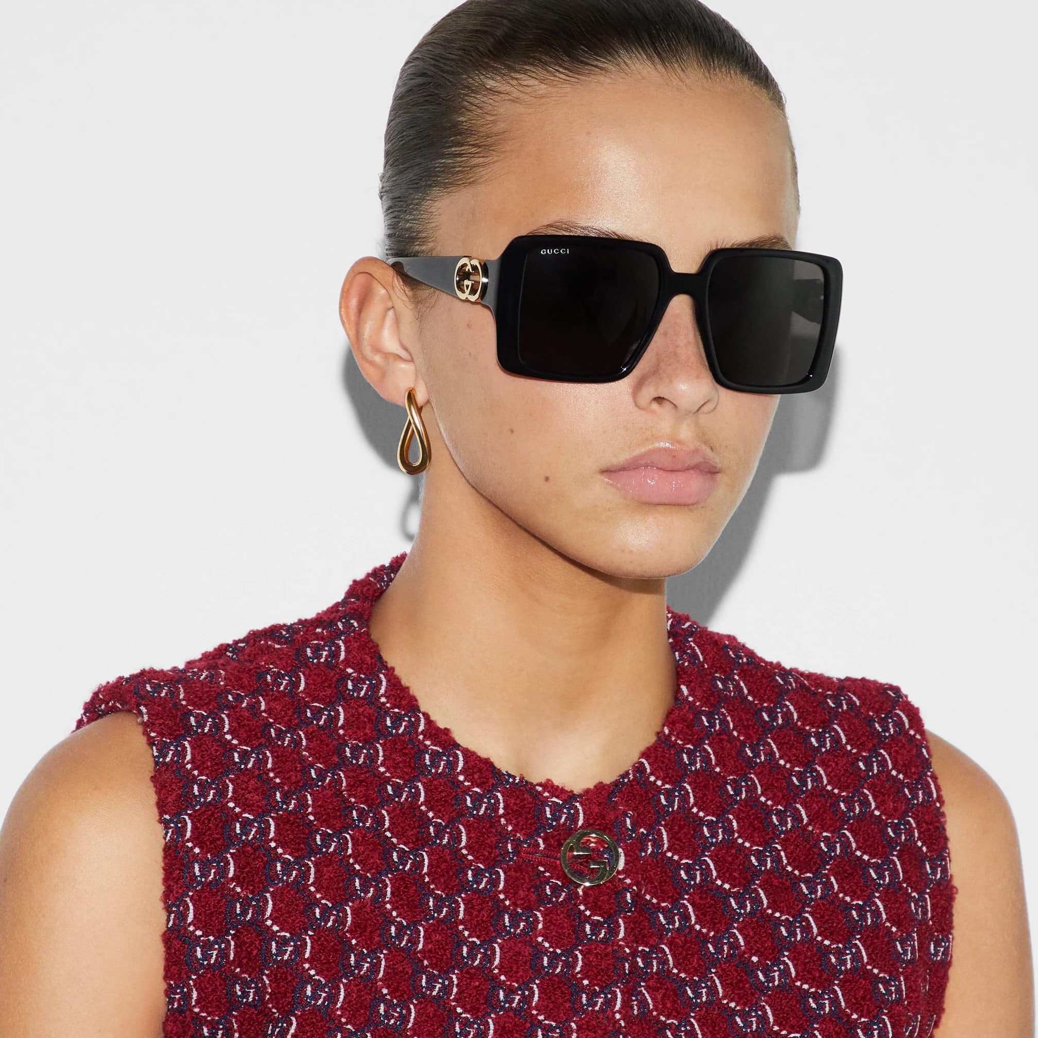 Mắt kính Gucci Square Frame Sunglasses Black GG1692S 4