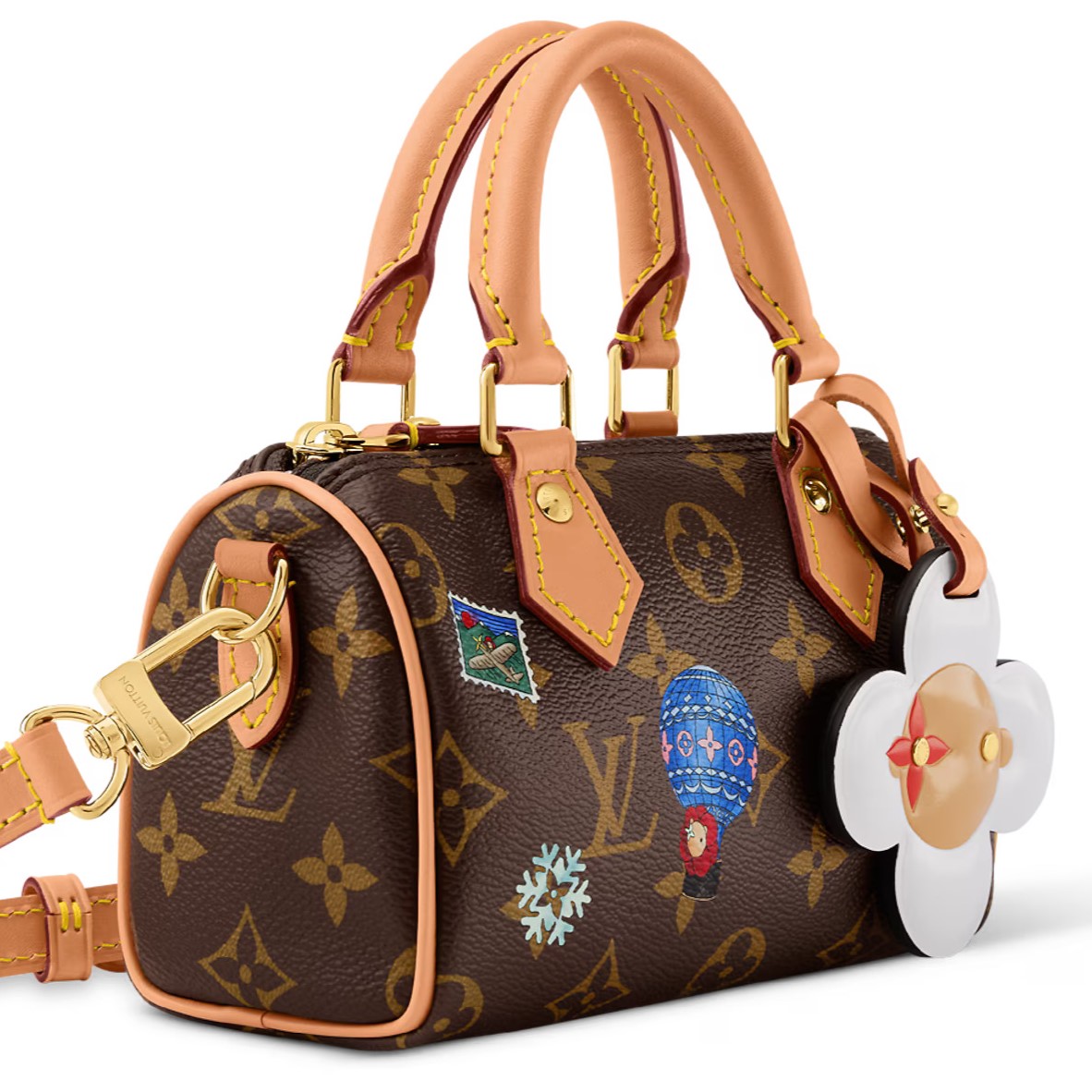 Túi Louis Vuitton Nano Speedy Monogram Snowy Pearl 4