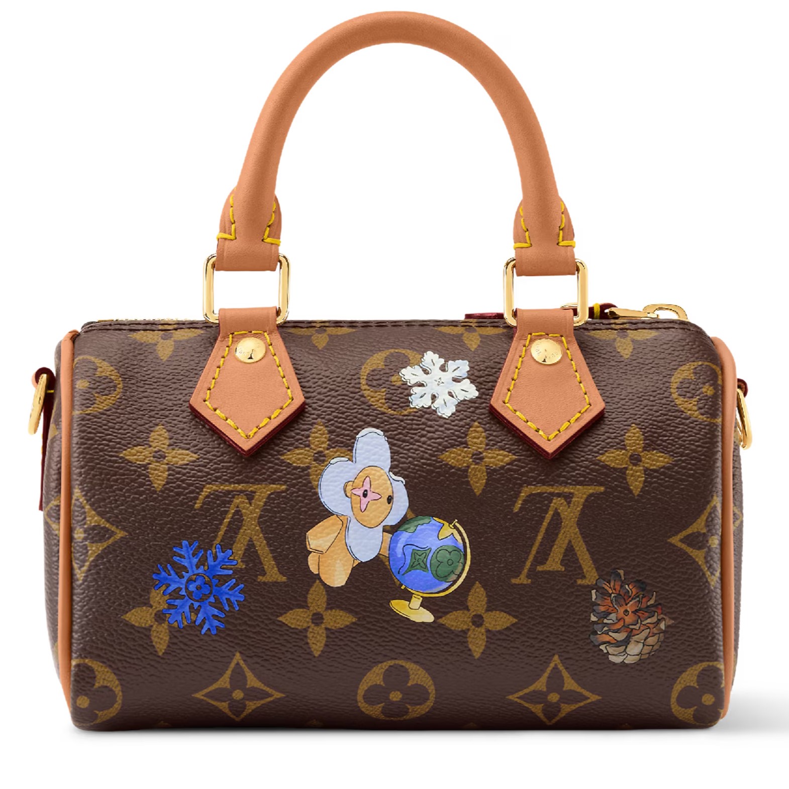 Túi Louis Vuitton Nano Speedy Monogram Snowy Pearl 7