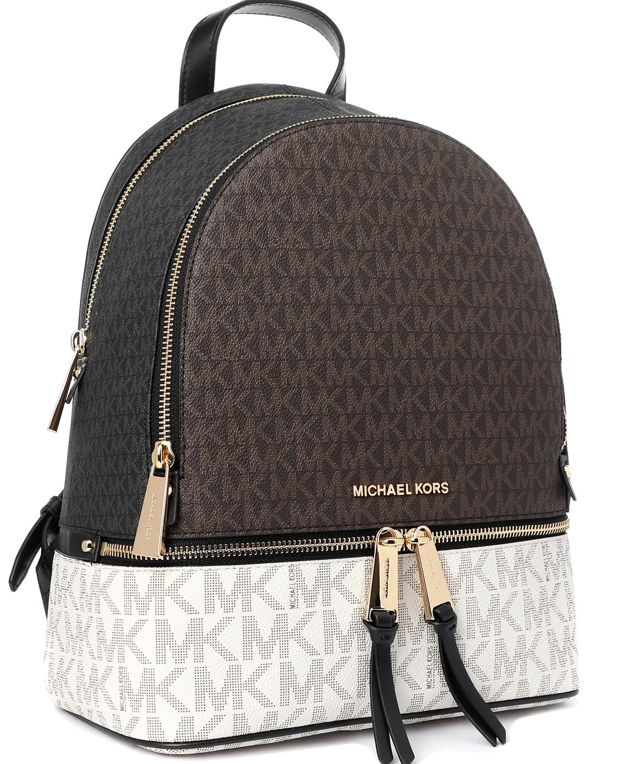 Balo Michael Kors Rhea Medium Color-block Logo Backpack in Musk Multi 11