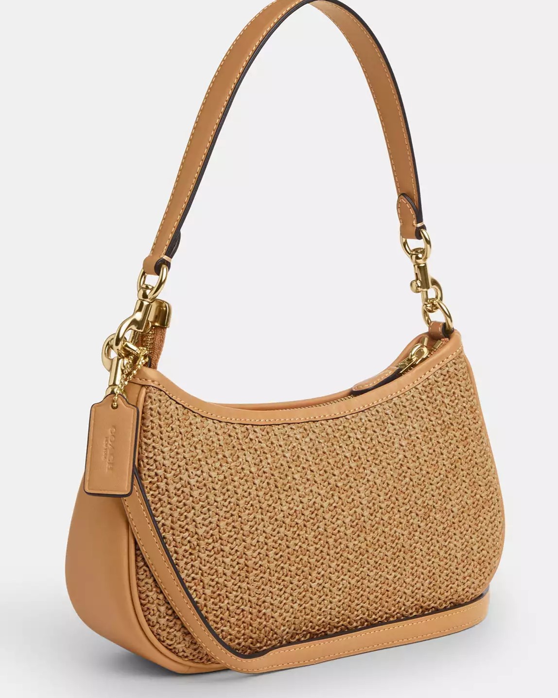 TÚI COACH NỮ TERI LATTE MULTI STRAW AND SMOOTH LEATHER SHOULDER BAG CR350 3