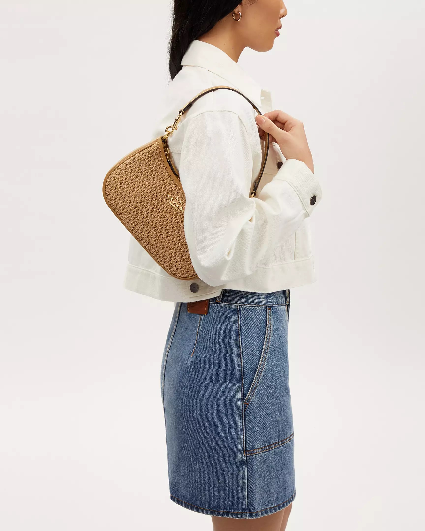 TÚI COACH NỮ TERI LATTE MULTI STRAW AND SMOOTH LEATHER SHOULDER BAG CR350 6