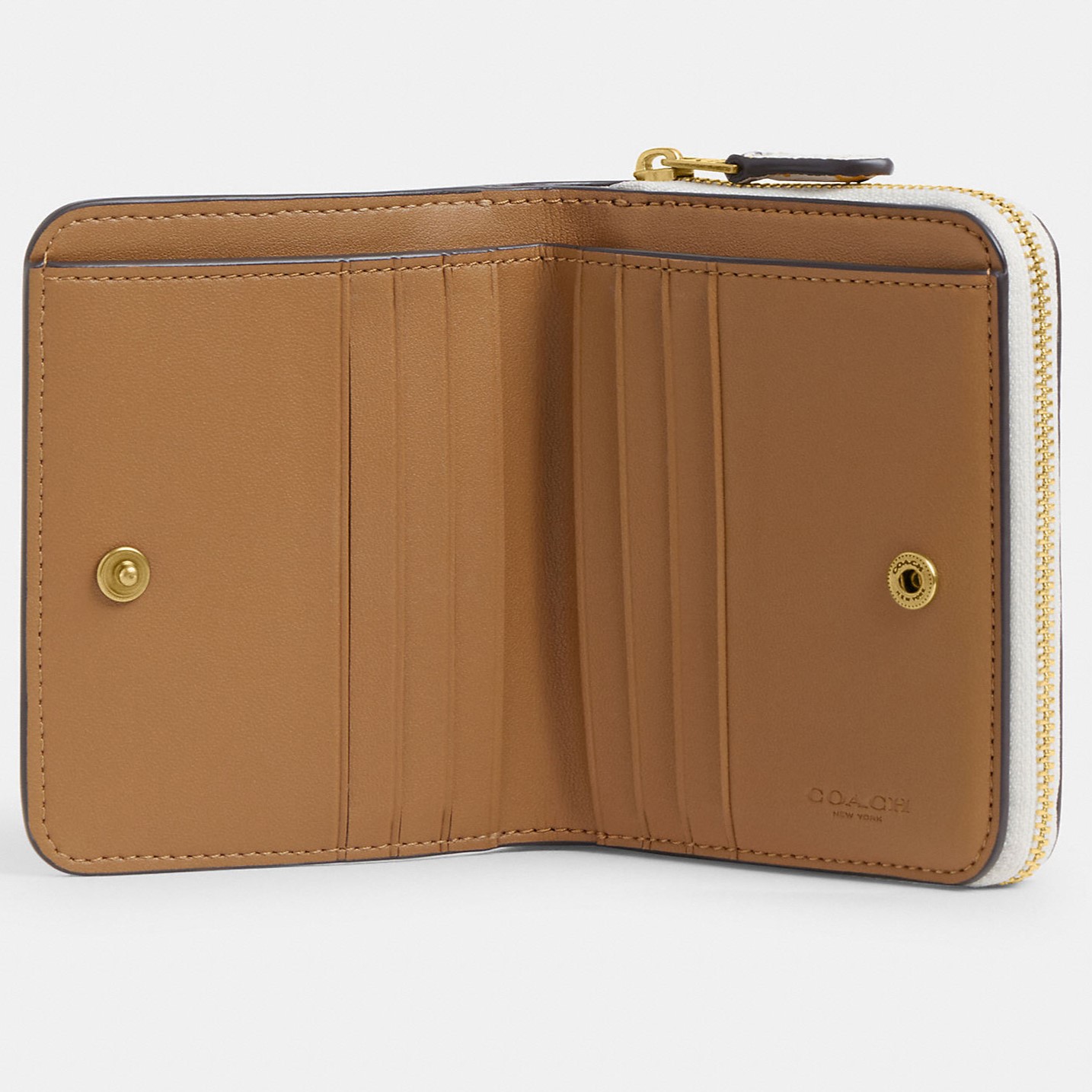 VÍ NGẮN IN HOA COACH BILLFOLD POLISHED PEBBLE LEATHER WALLET WITH FLORAL PRINT CR555 1