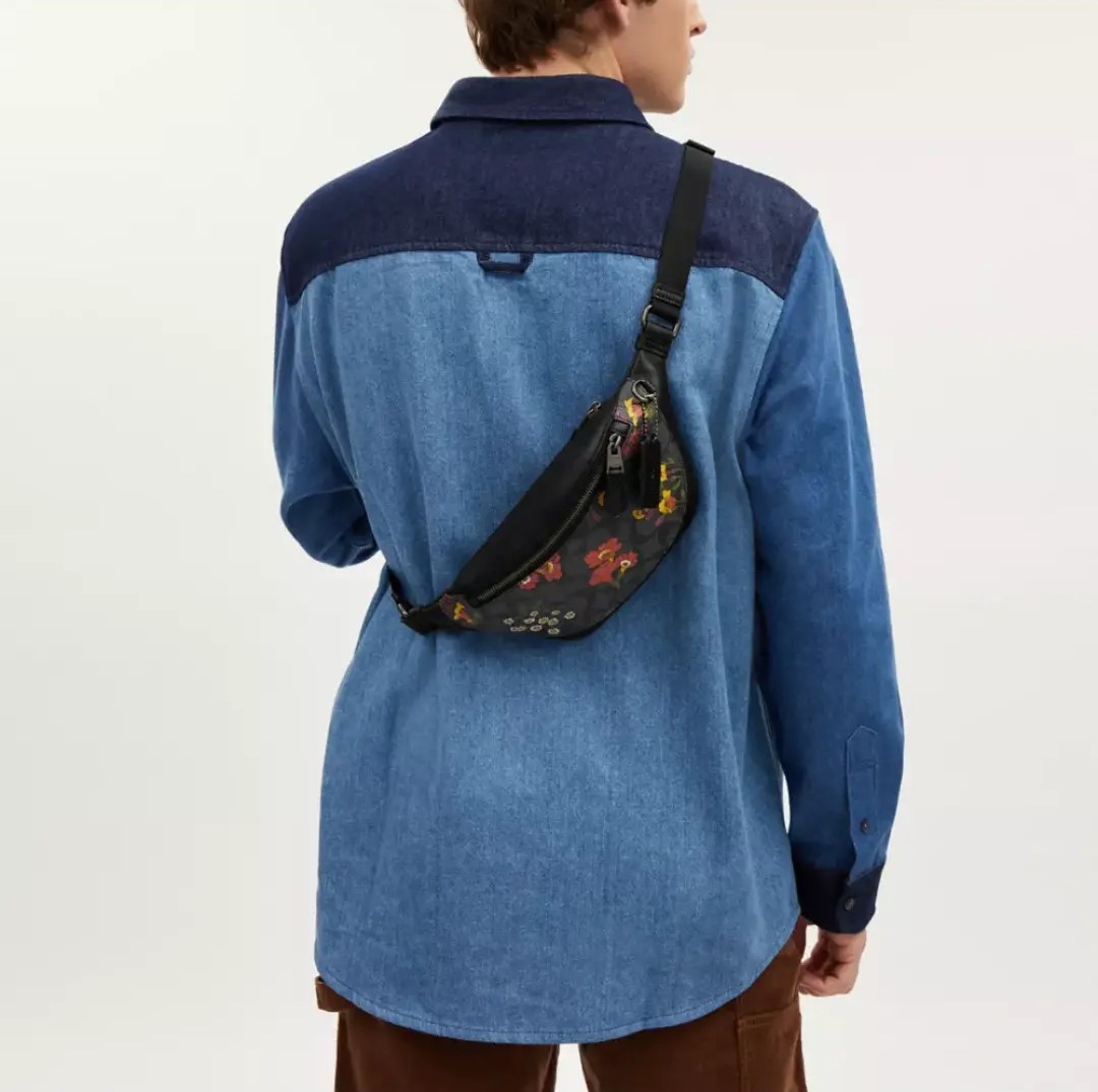 Túi bao tử Coach Warren Mini Belt Bag In Signature Canvas With Floral Print Charcoal Multi CR189 2