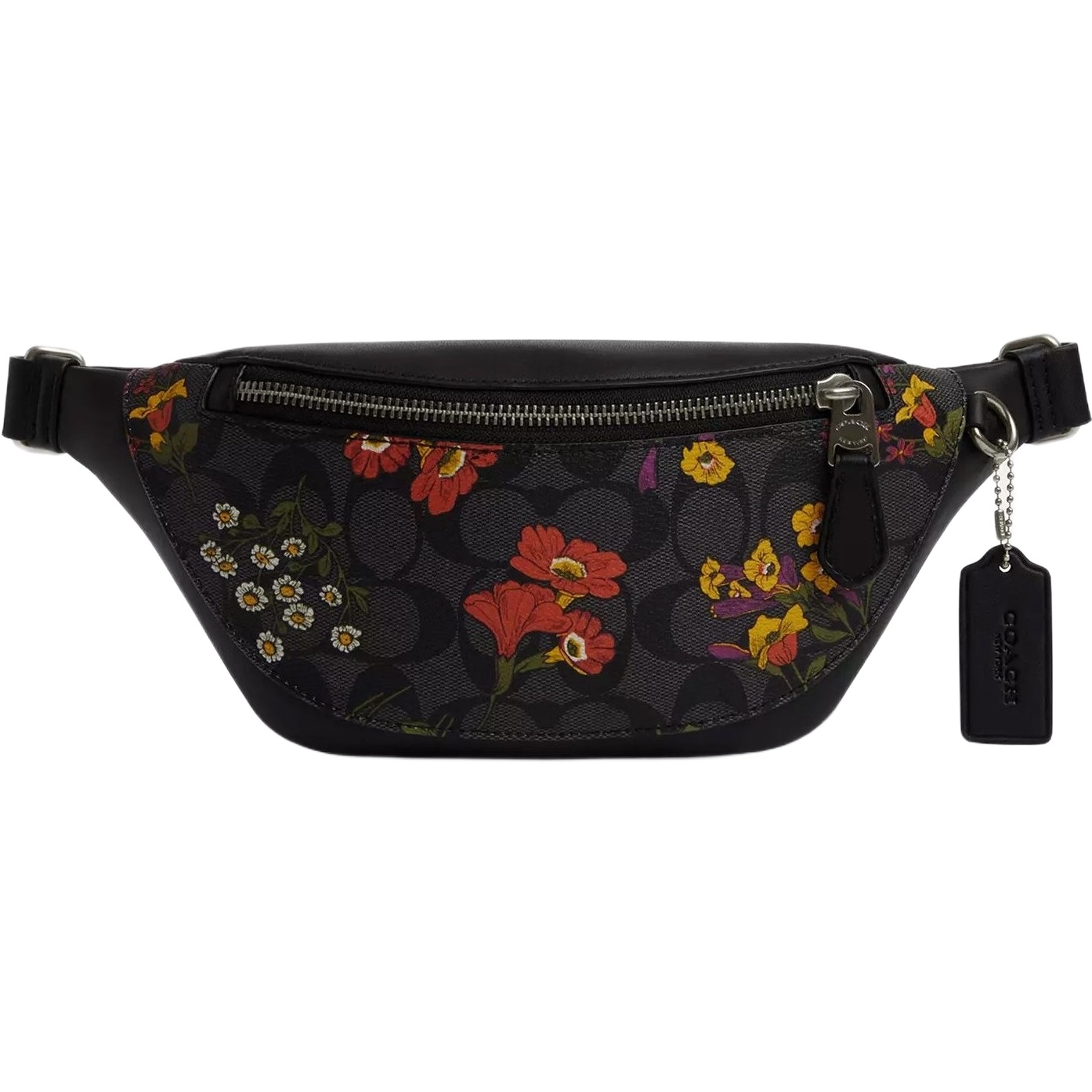 Túi bao tử Coach Warren Mini Belt Bag In Signature Canvas With Floral Print Charcoal Multi CR189 1