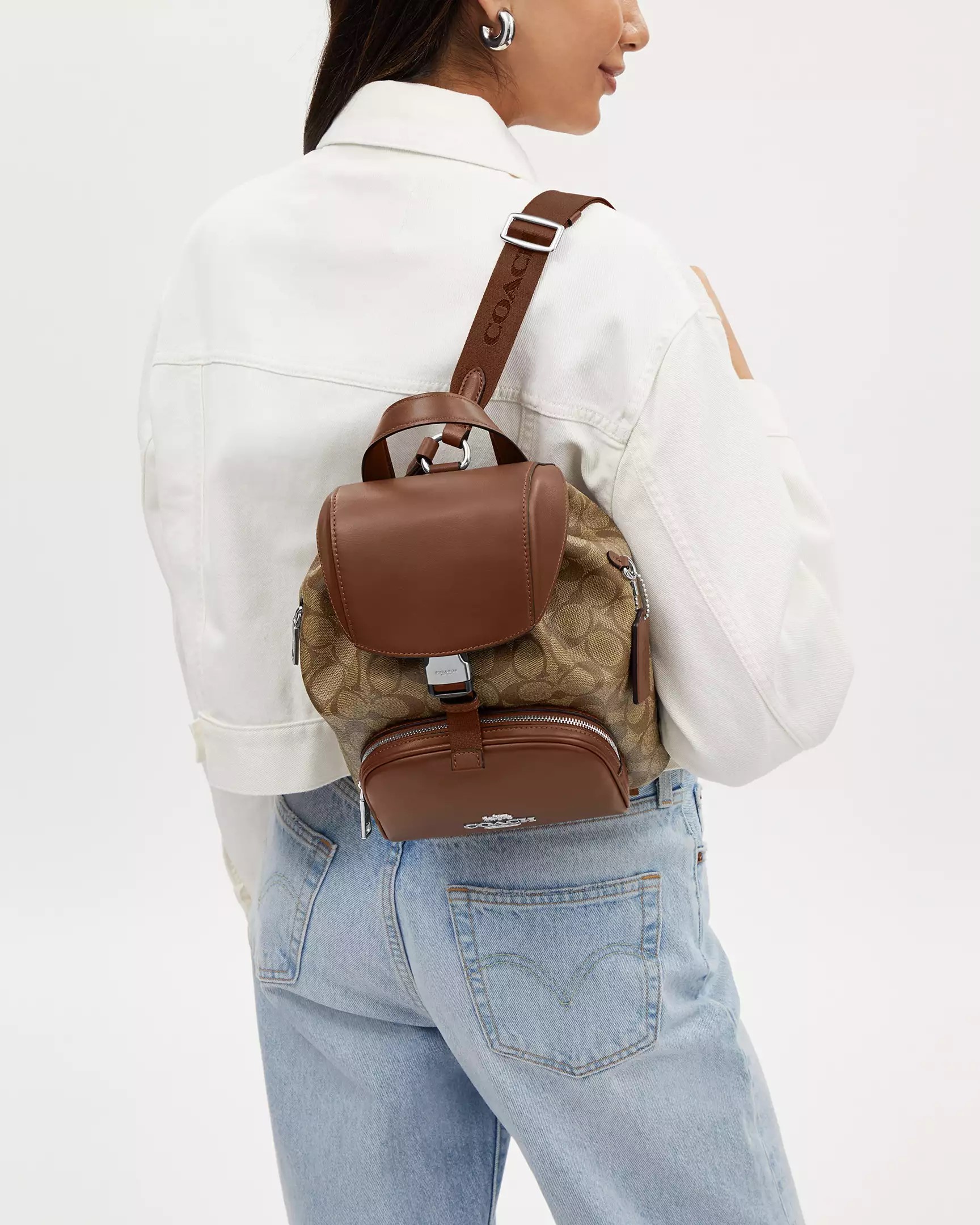 BALO NỮ COACH PACE BACKPACK IN SIGNATURE CANVAS CR130 MÀU NÂU 5