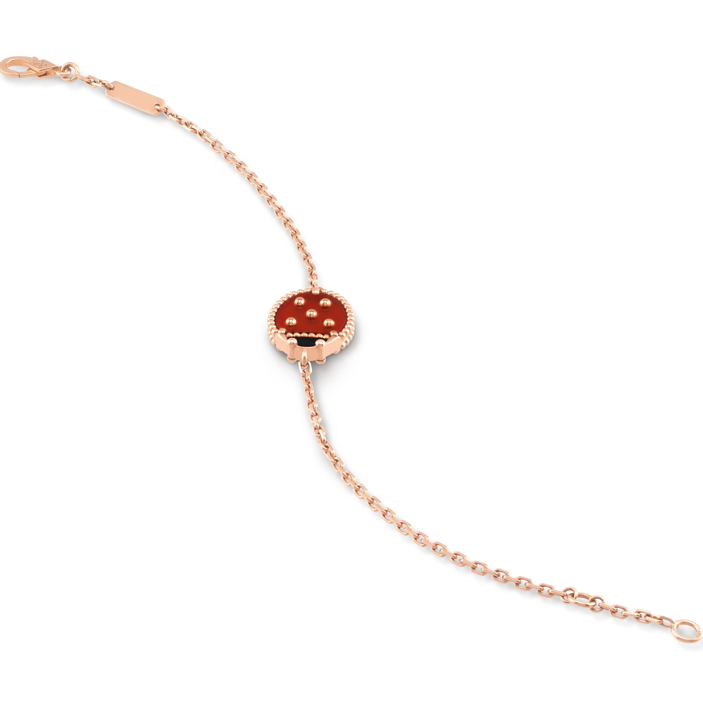 Vòng tay bọ rùa Van Cleef Arpels Lucky Spring Bracelet Closed Wings Ladybug Rose Gold Carnelian VCARP7R000 6