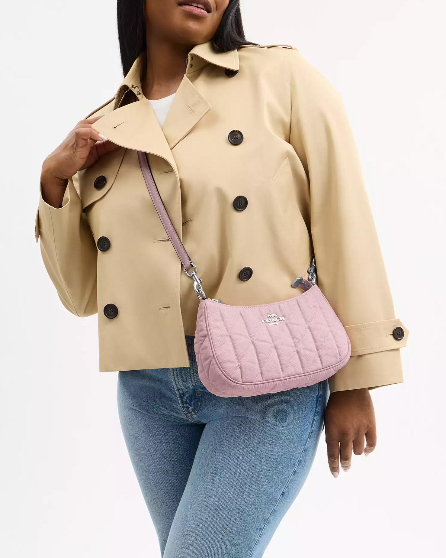 Túi kẹp nách Coach Teri Shoulder Bag Ballerina Carnation CBG86 3