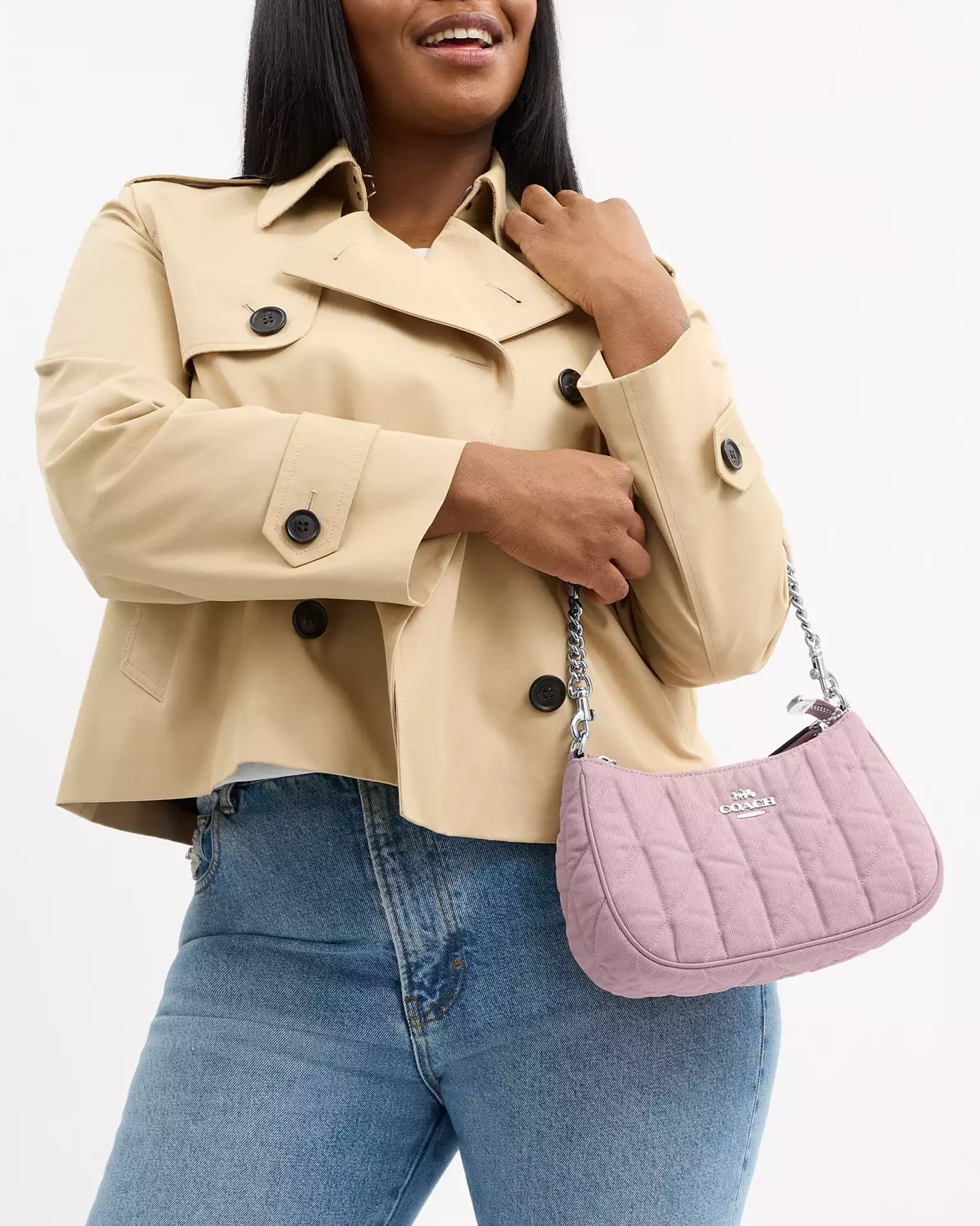 Túi kẹp nách Coach Teri Shoulder Bag Ballerina Carnation CBG86 6
