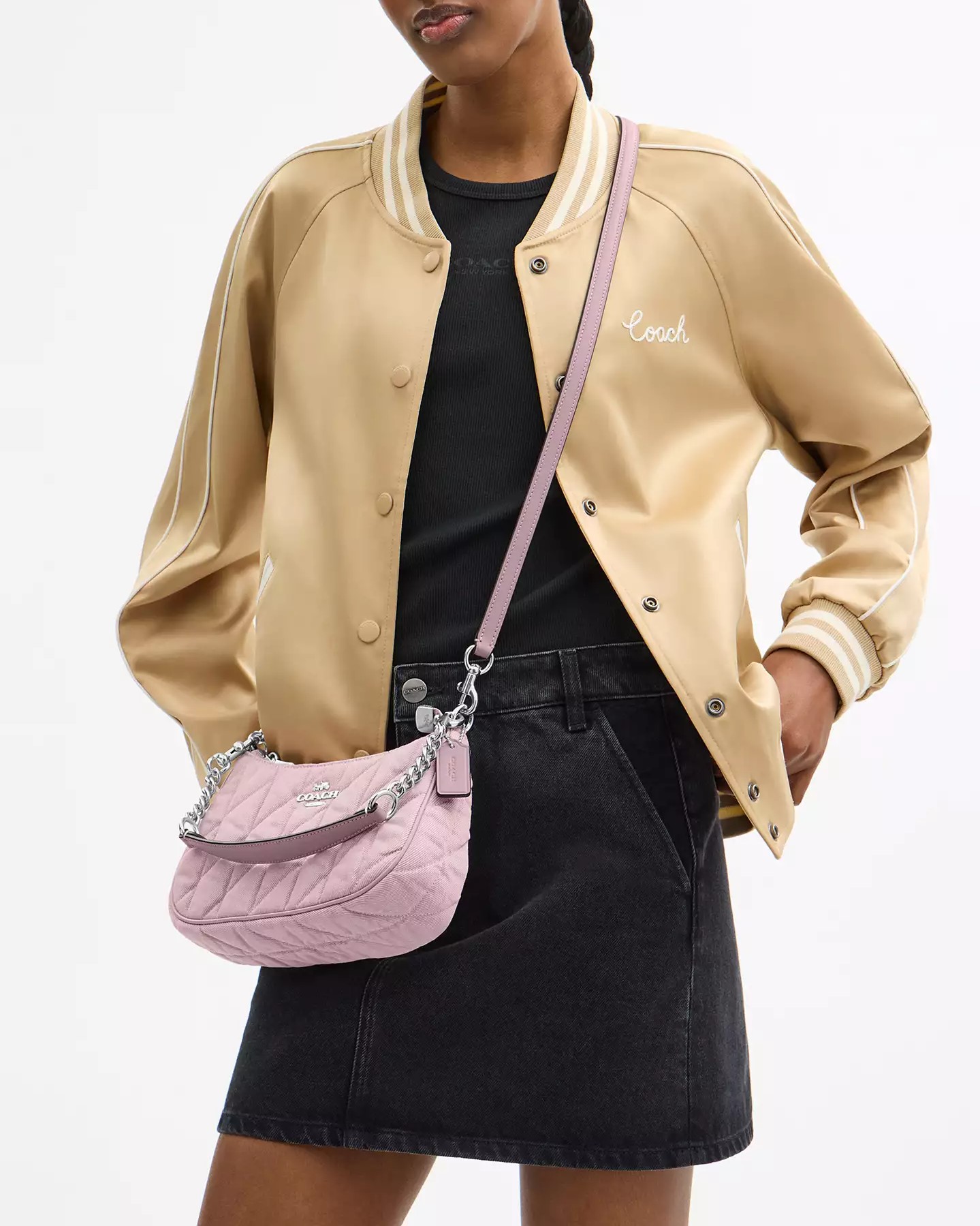 Túi kẹp nách Coach Teri Shoulder Bag Ballerina Carnation CBG86 10