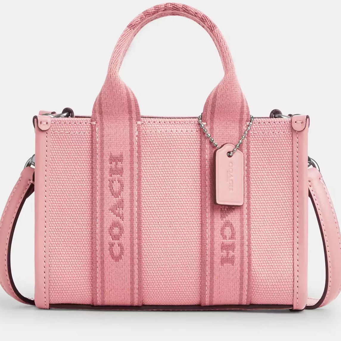 Túi xách nữ Coach Smith Mini Tote Silver Light Blush CS618 4