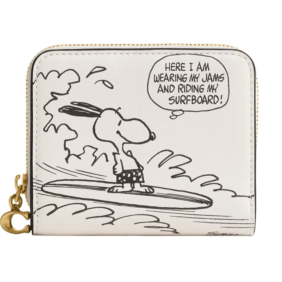 Ví Coach Peanuts Newspaper Print Billfold Wallet Chalk CCB23 4