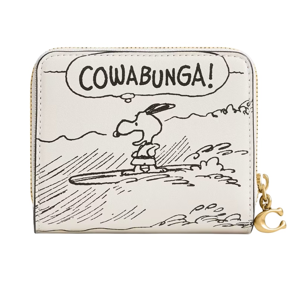 Ví Coach Peanuts Newspaper Print Billfold Wallet Chalk CCB23 1