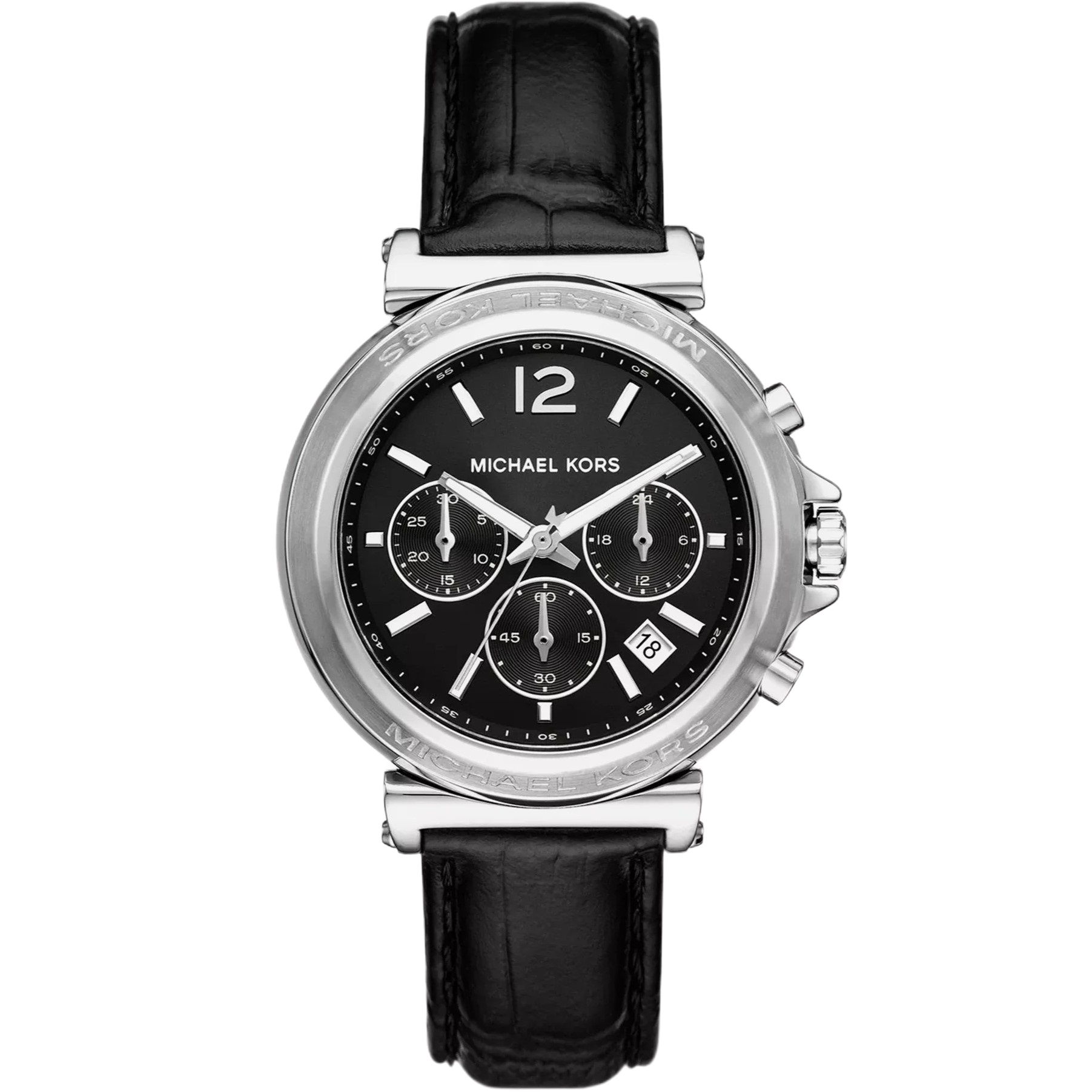 Đồng hồ nữ Michael Kors Maren Silver-Tone and Crocodile Embossed Leather MK7499 4