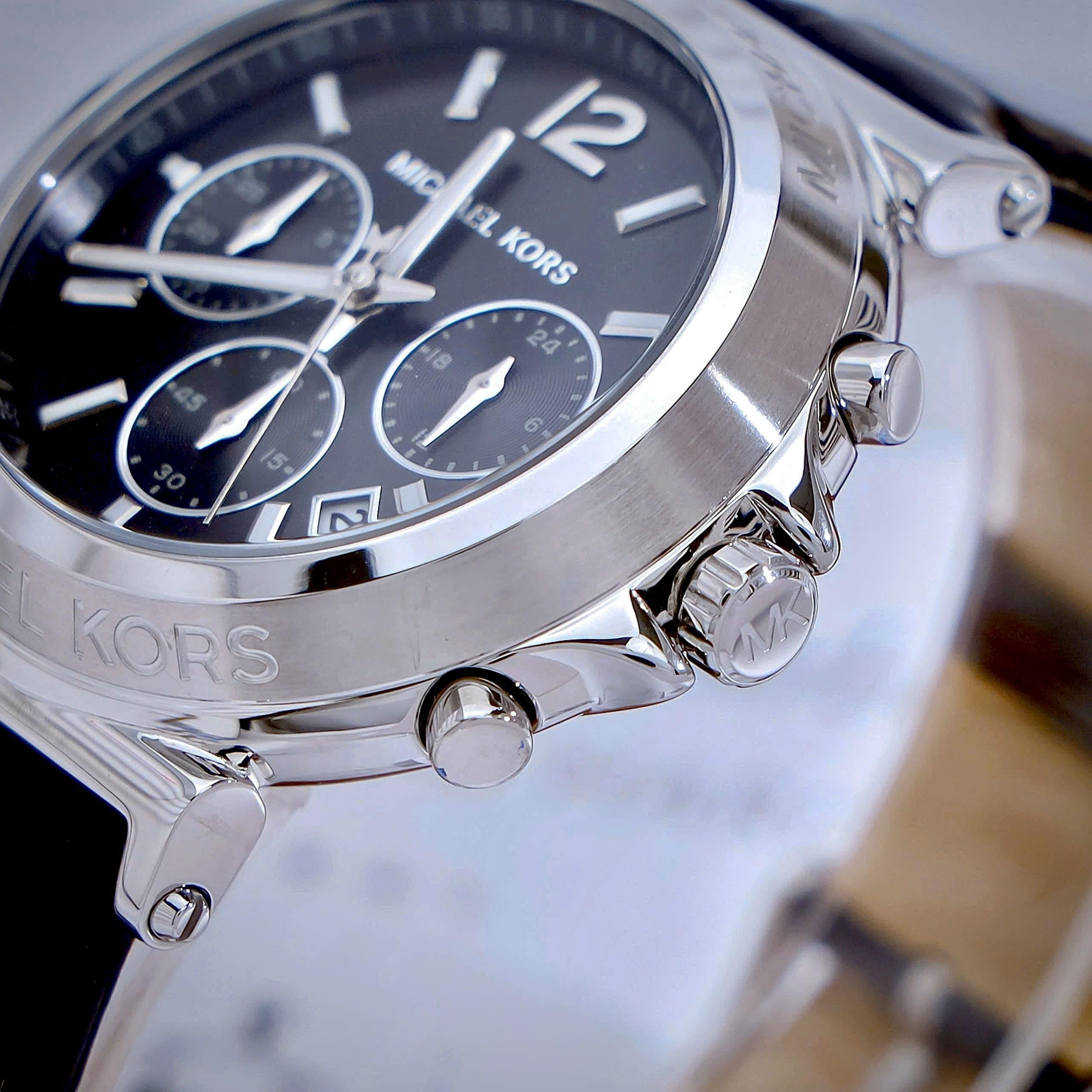 Đồng hồ nữ Michael Kors Maren Silver-Tone and Crocodile Embossed Leather MK7499 7
