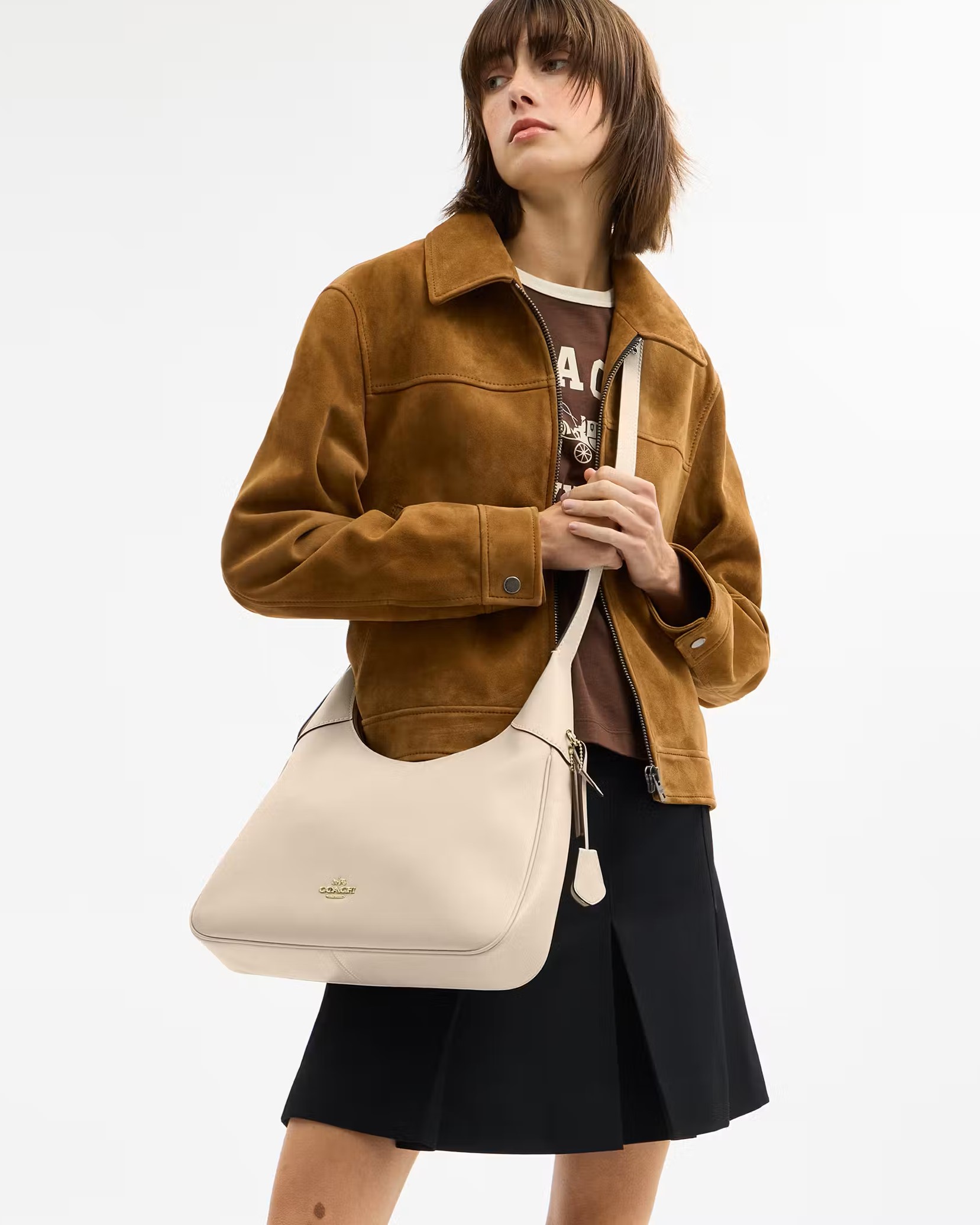 Túi đeo chéo Coach Ella Shoulder Bag Oat CCE48 7