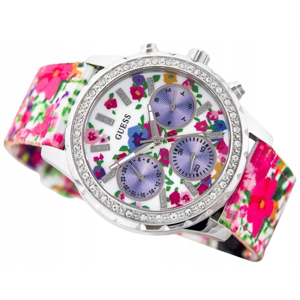 Đồng hồ nữ Guess Ladies Watch Melody Colorful Flower Pattern Nylon Strap W0903L1 2