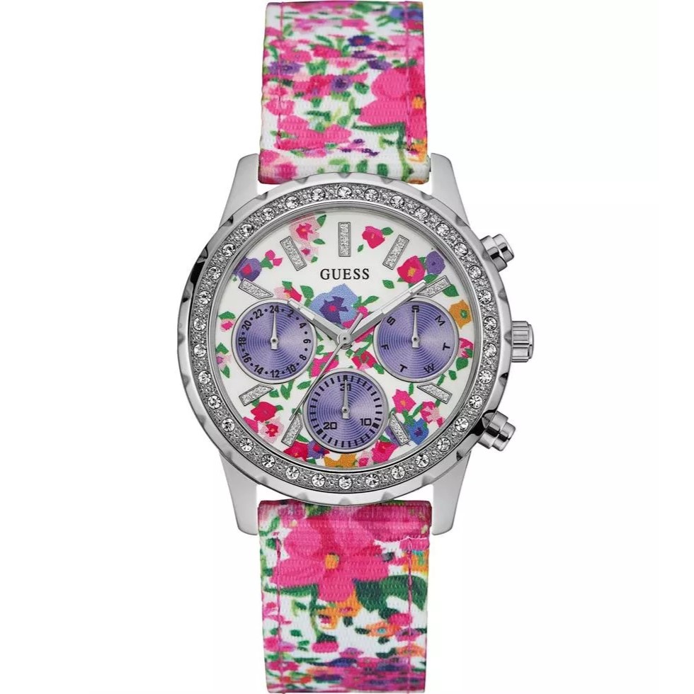 Đồng hồ nữ Guess Ladies Watch Melody Colorful Flower Pattern Nylon Strap W0903L1 4