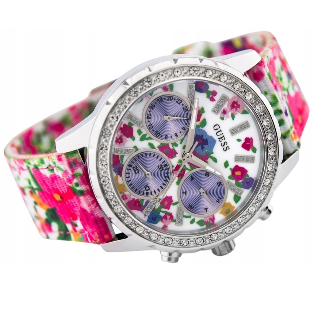 Đồng hồ nữ Guess Ladies Watch Melody Colorful Flower Pattern Nylon Strap W0903L1 7