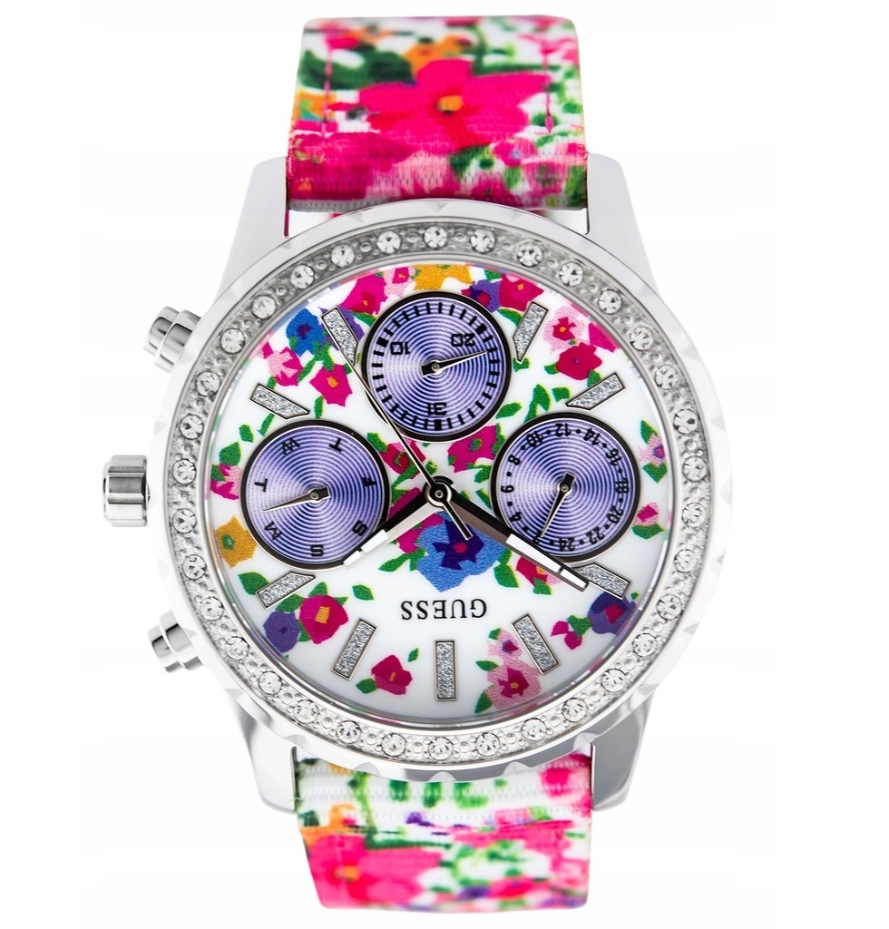 Đồng hồ nữ Guess Ladies Watch Melody Colorful Flower Pattern Nylon Strap W0903L1 9