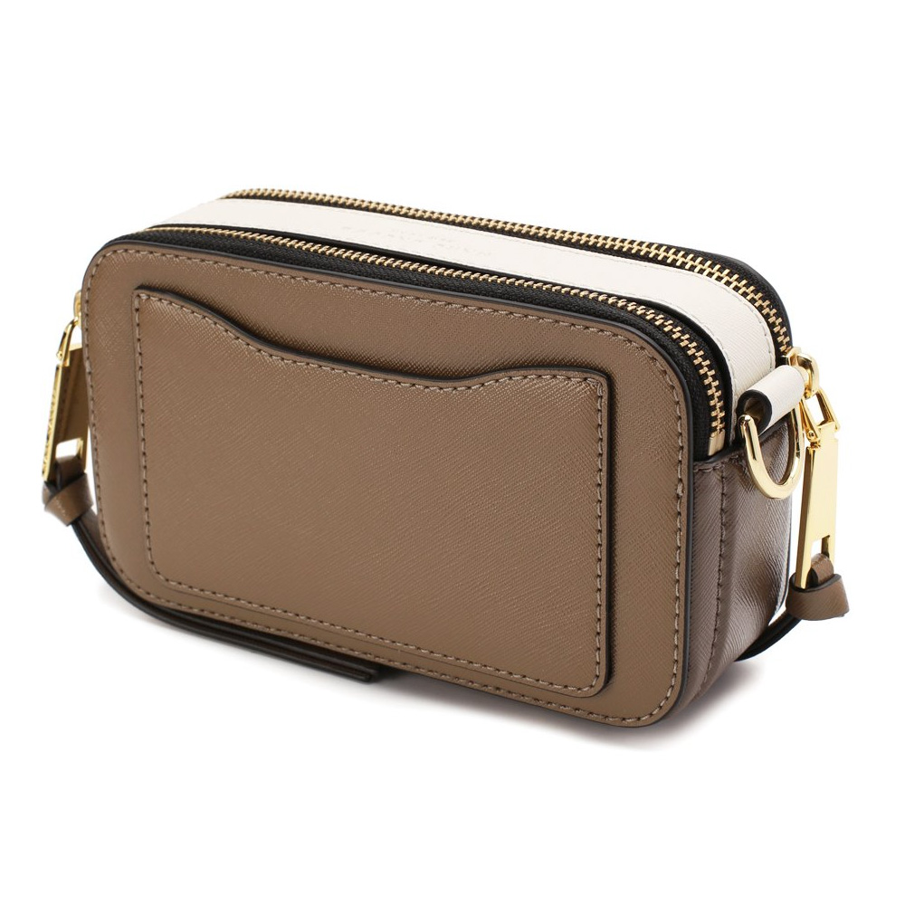 Túi đeo vai nữ Marc Jacobs màu nâu The Snapshot Calf Leather Camera Bag in Cement Multi 11