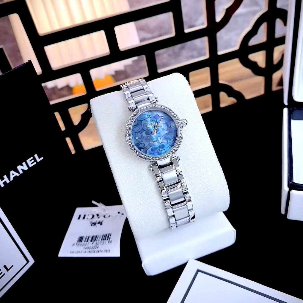 Đồng hồ nữ Coach Park Mother of Pearl Blue Dial Silver Steel Strap Watch for Women 14503224 2