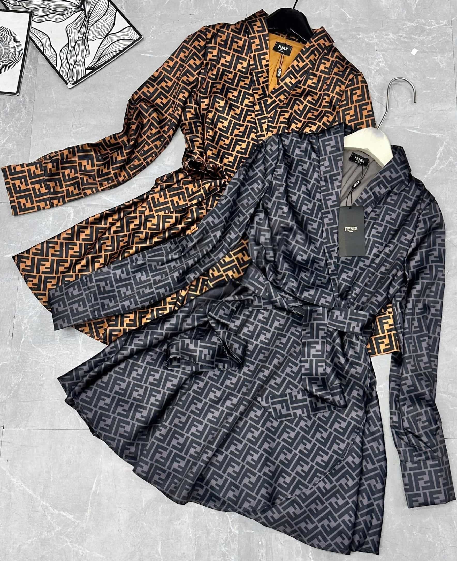 Đầm cổ vest dáng xòe Fendi 3