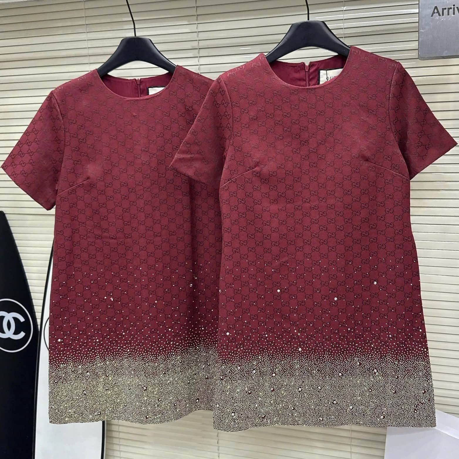 Áo đầm nữ đỏ Gucci đính đá 9