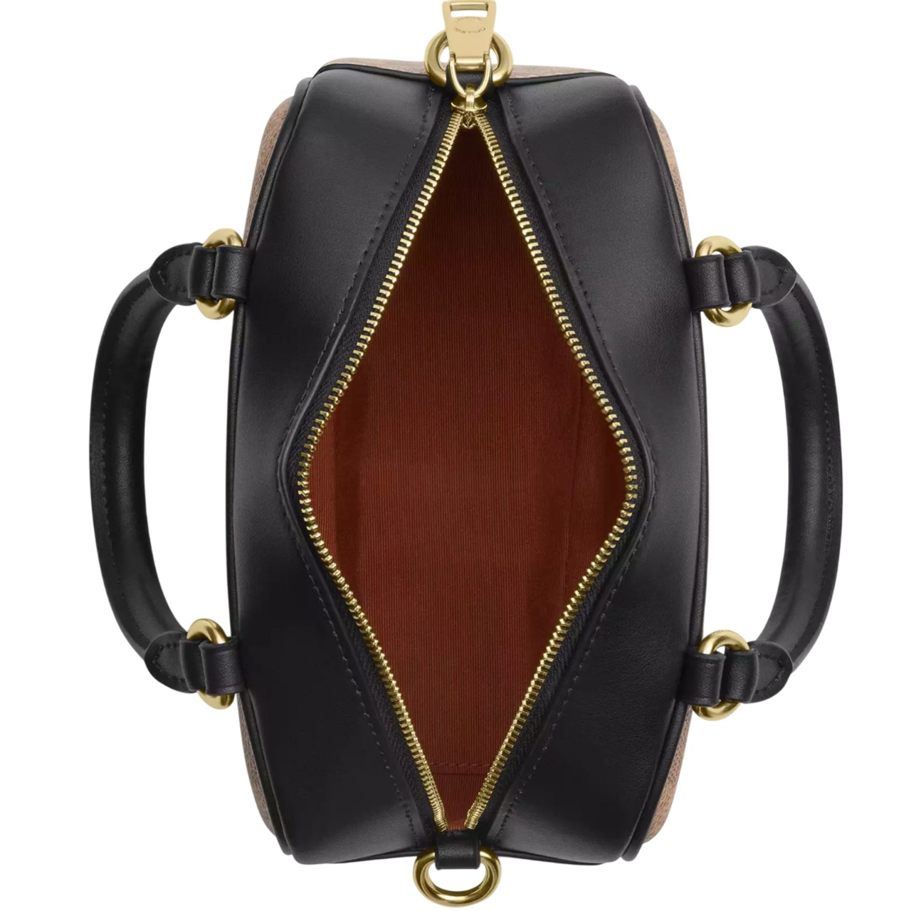 Túi Coach Satchel Crossbody Bag in Signature Canvas Tan Black CW197 1