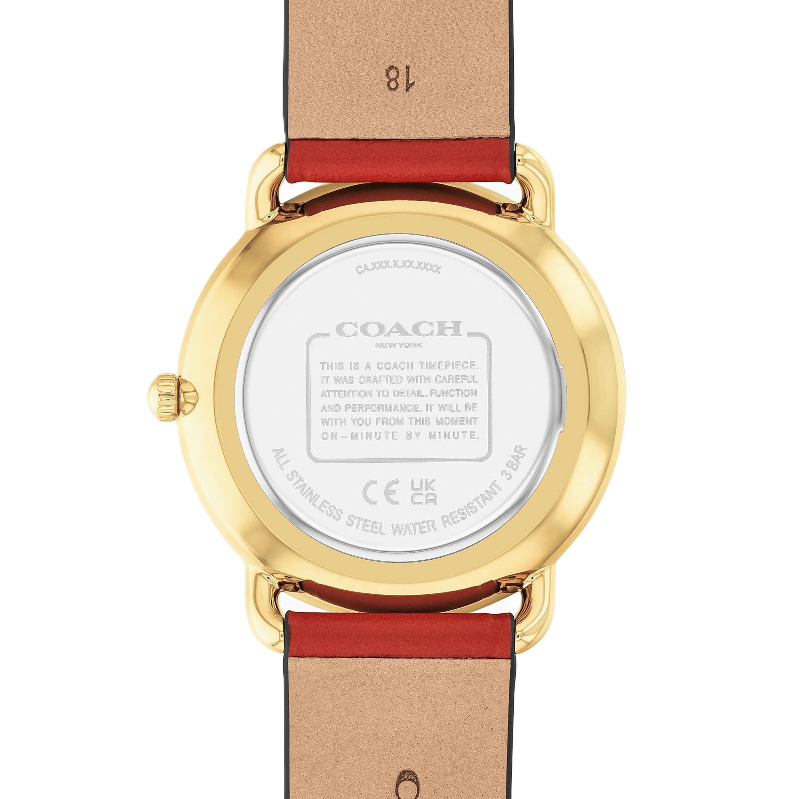 Đồng hồ Coach Womens Elliot Red Leather Strap Watch 14504615 6