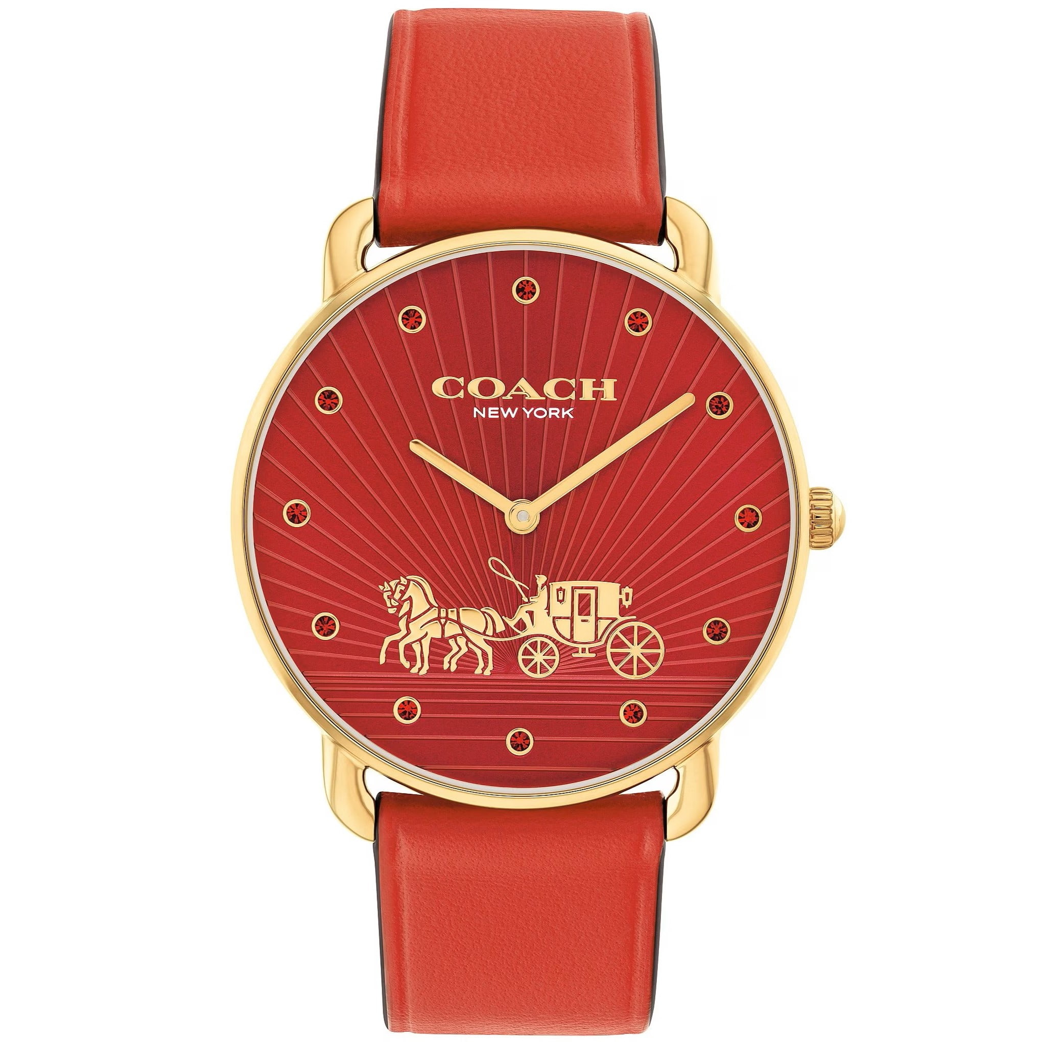Đồng hồ Coach Womens Elliot Red Leather Strap Watch 14504615 5