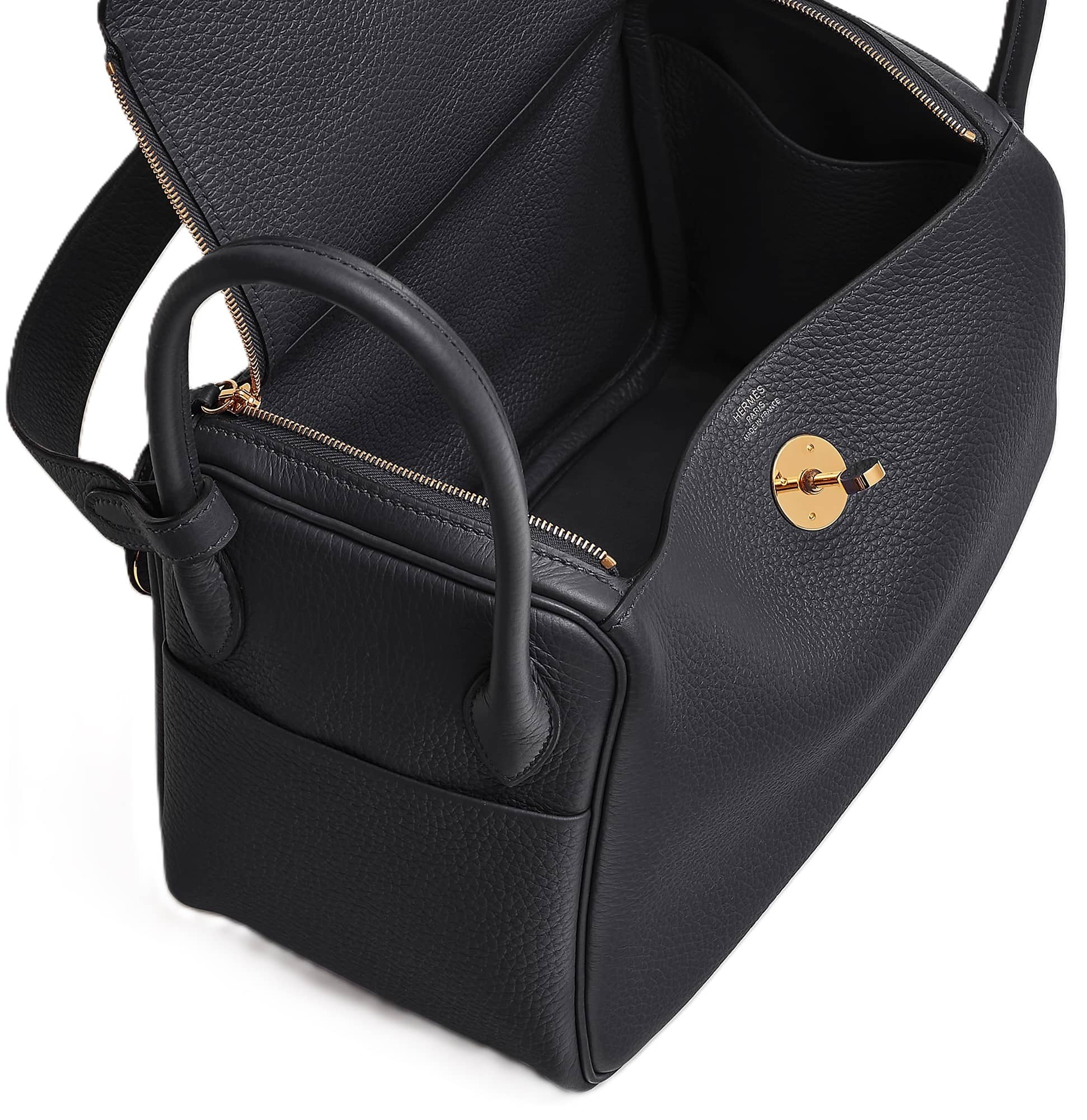Túi Hermes Lindy Bag 26 Clémence Calfskin Bag Black 2