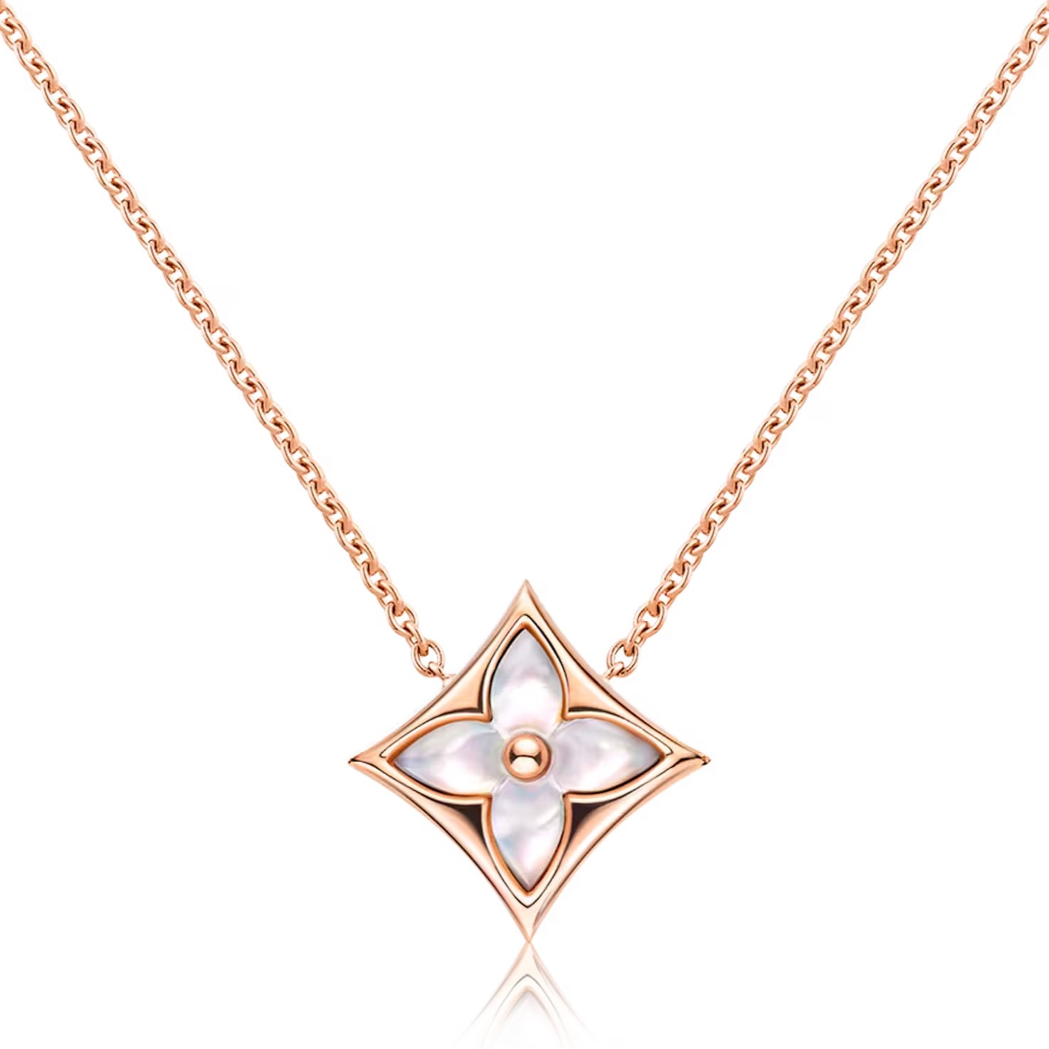 DÂY CHUYỀN LV LOUIS VUITTON COLOR BLOSSOM STAR PENDANT PINK GOLD AND WHITE MOTHER-OF-PEARL Q93521 1